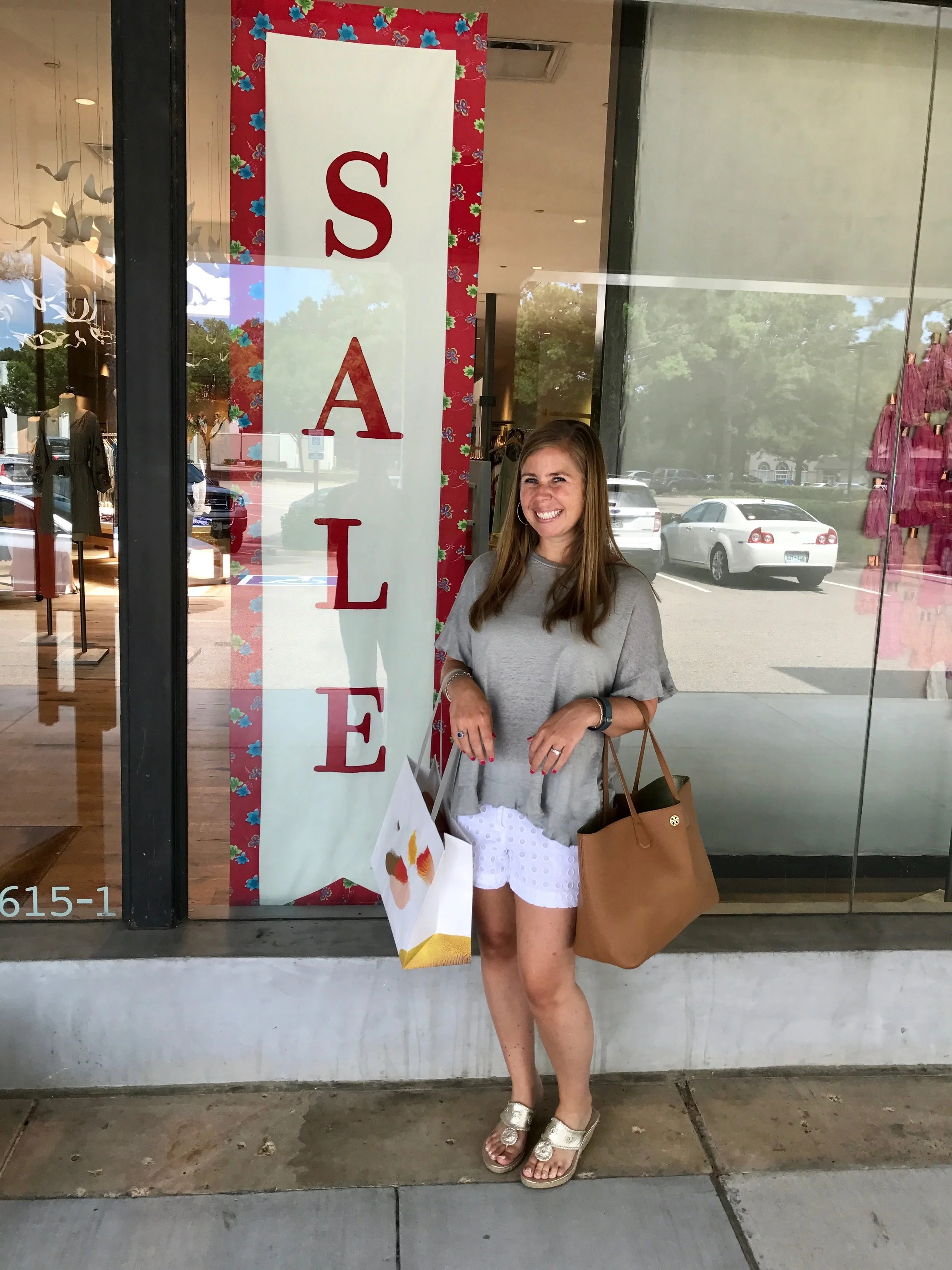 What I'm Wearing: Top- Ruffled Cross-Back Top // Short s- Gap (old) // Shoes- Marbella Mid-Wedge