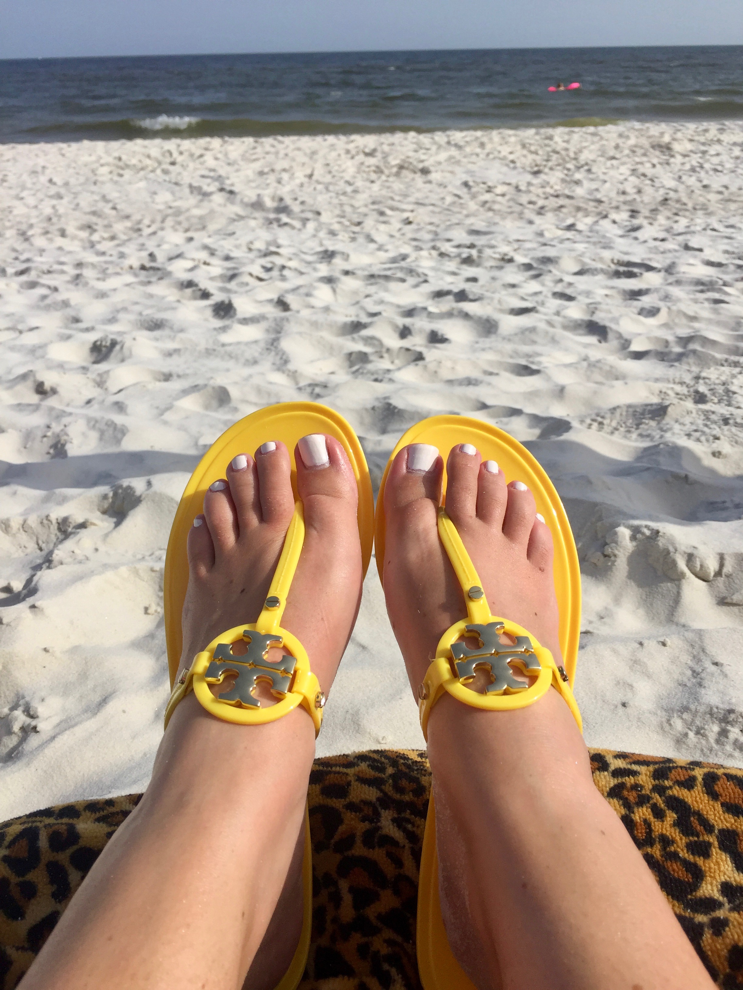 tory burch yellow flip flops