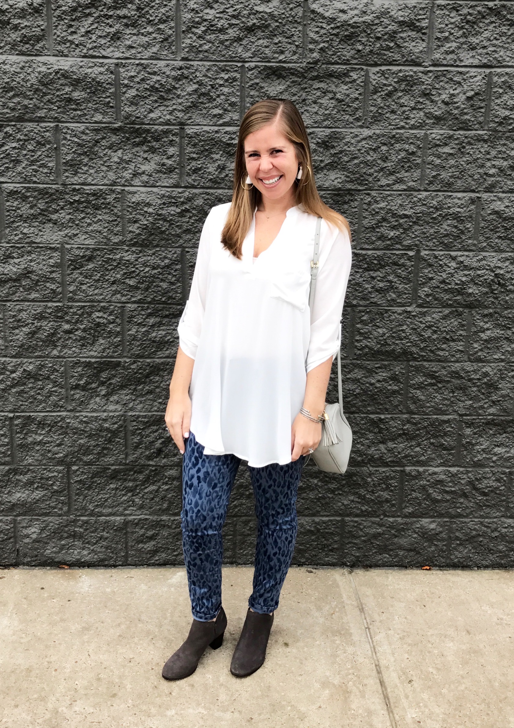Tunic // Jeans // Booties // Crossbody Bag // Earrings