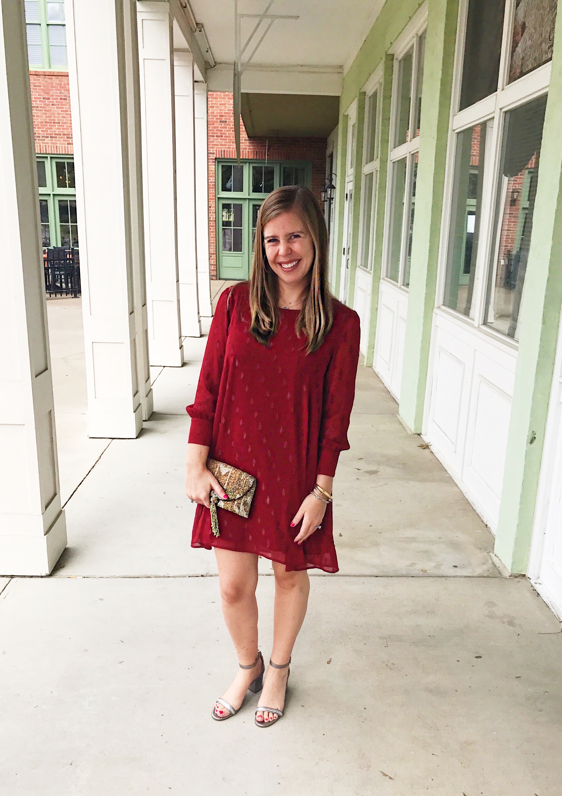 Outfit Details: Dress // Shoes (32% off) // Clutch // Earrings // Bracelets