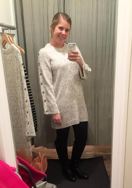 Gray Button Sleeve Sweater Dress- This was a close runner up, but I convinced myself that I only needed one. Love this one too!