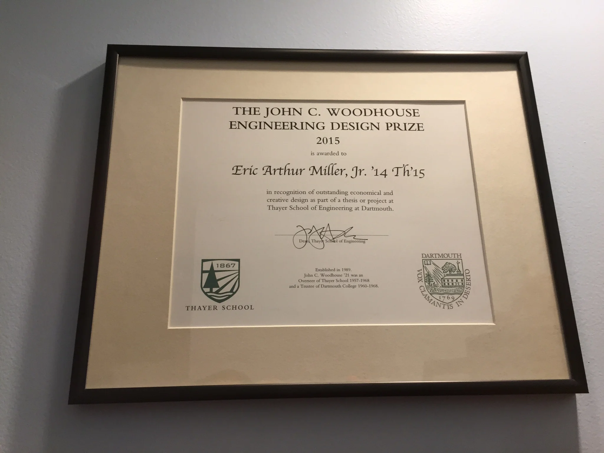 The John C. Woodhouse Engineering Design Prize