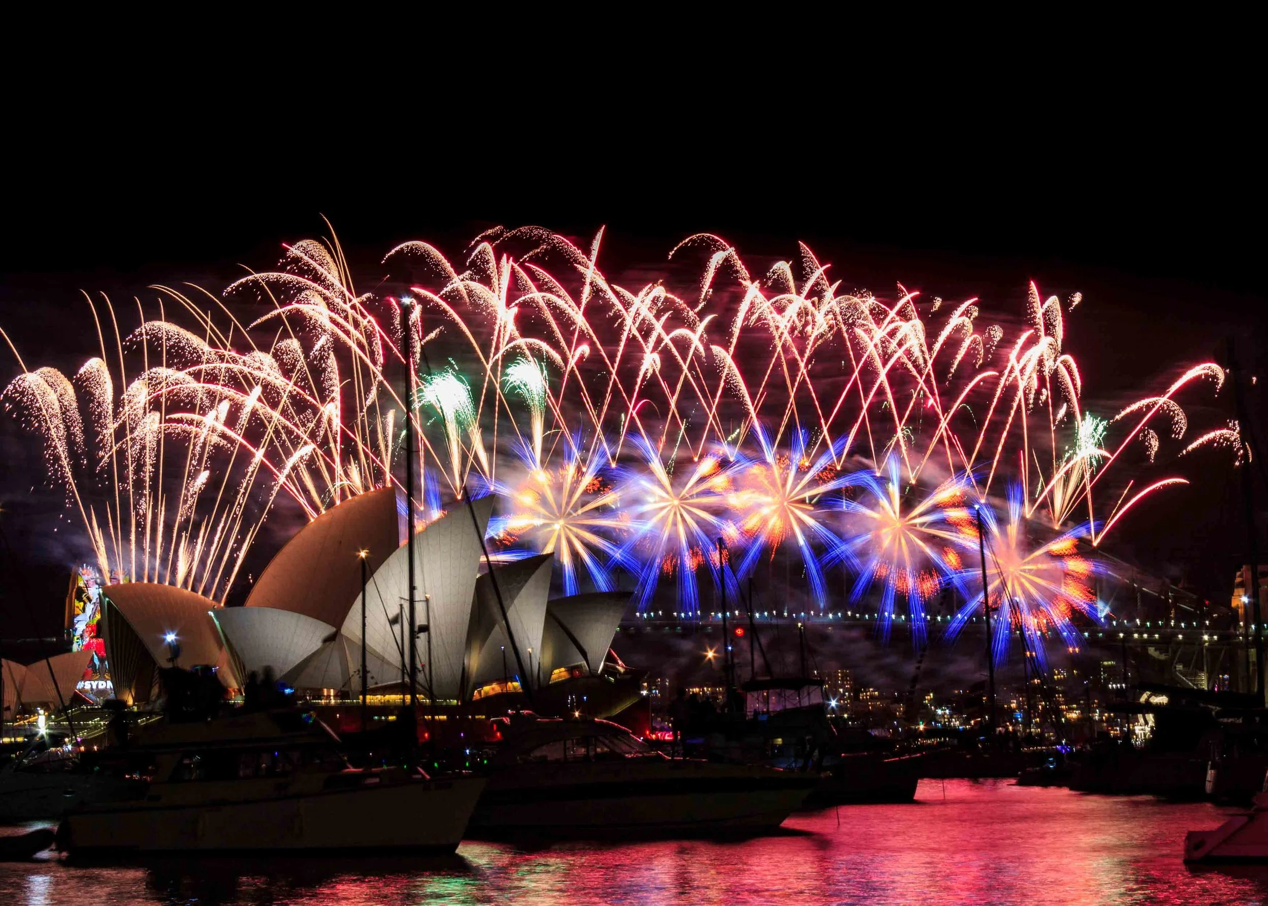 Fireworks over Sydney Opera House