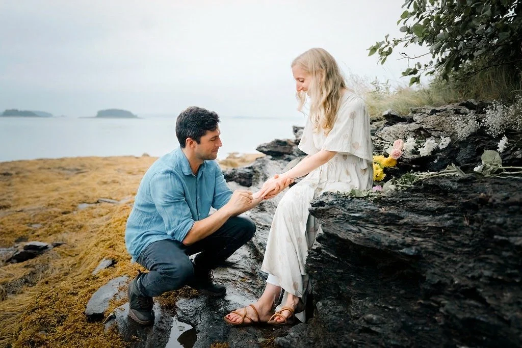 Mike chose Mackworth Island for a reason&mdash;it's where their story began. He walked Marisa back to that same spot where they had one of their first dates, this time leading her to a flower throne. As the sun set, he asked her to marry him. We capt