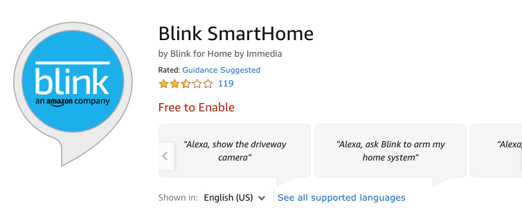does alexa work with blink