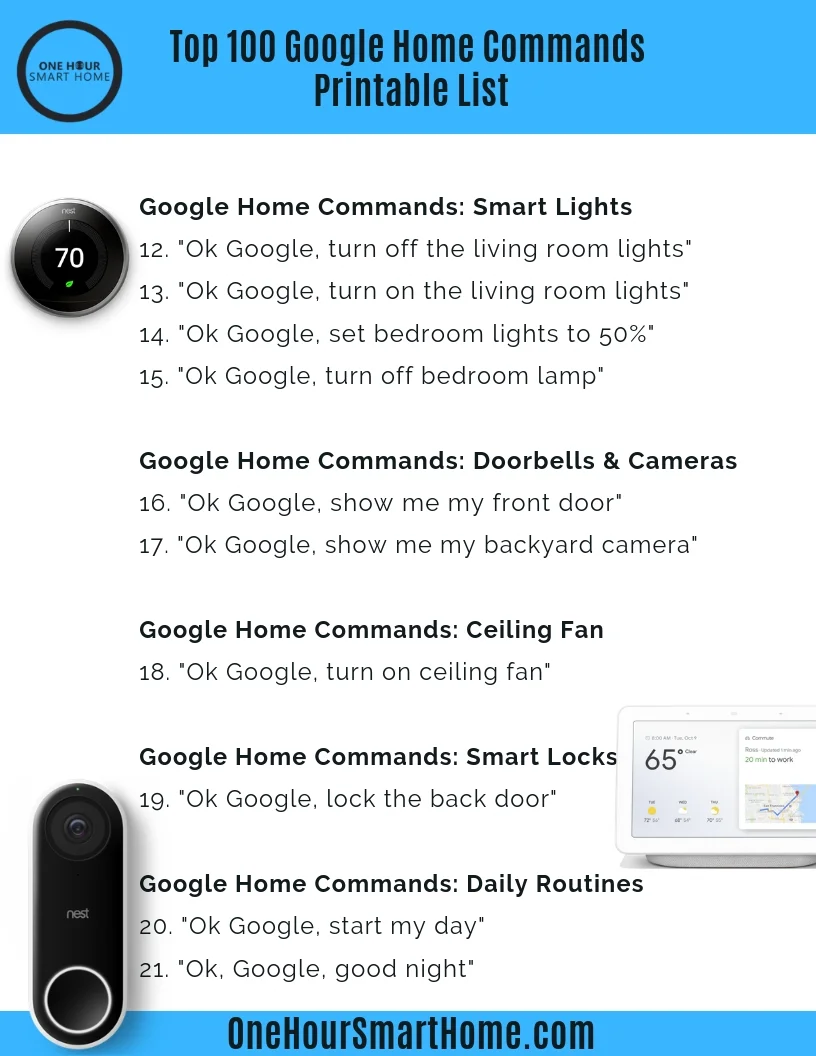 Google Home Commands Top 100 Of 2019 —