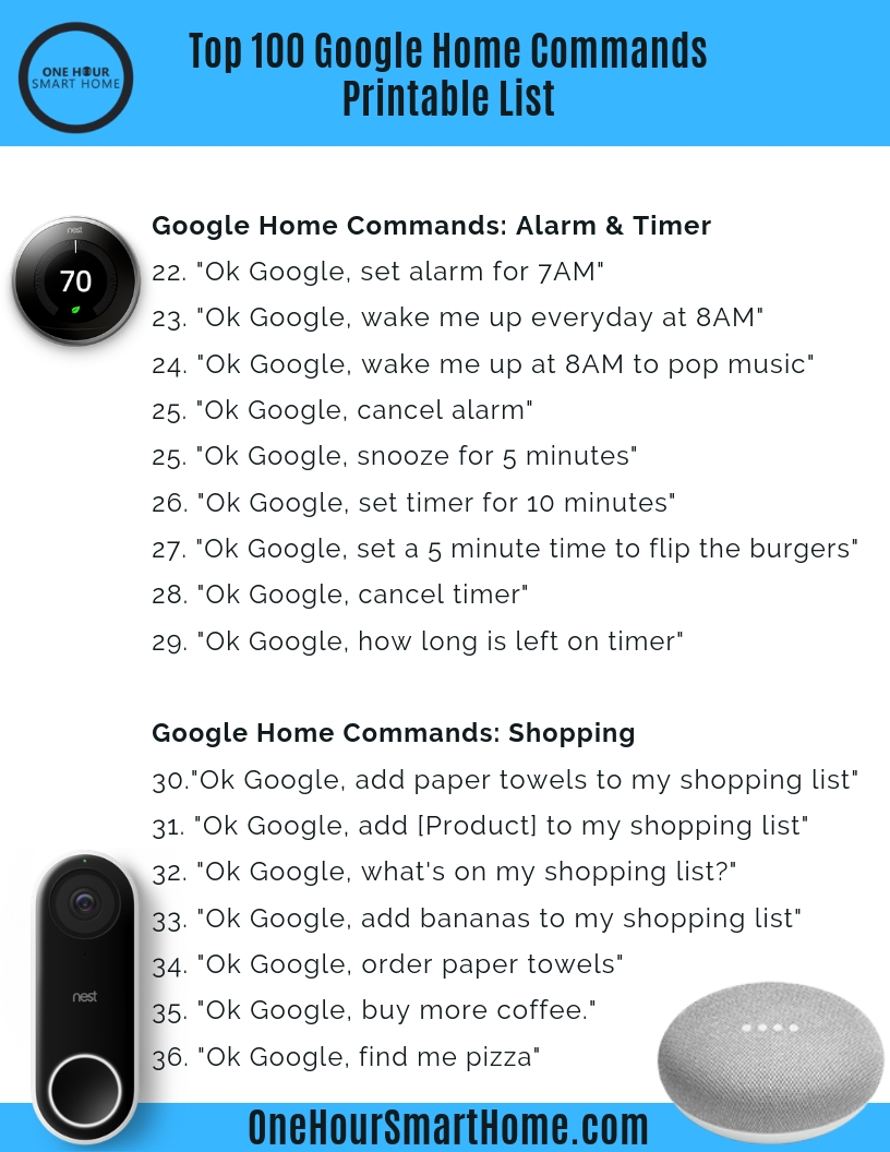 google home commands top 100 of 2019