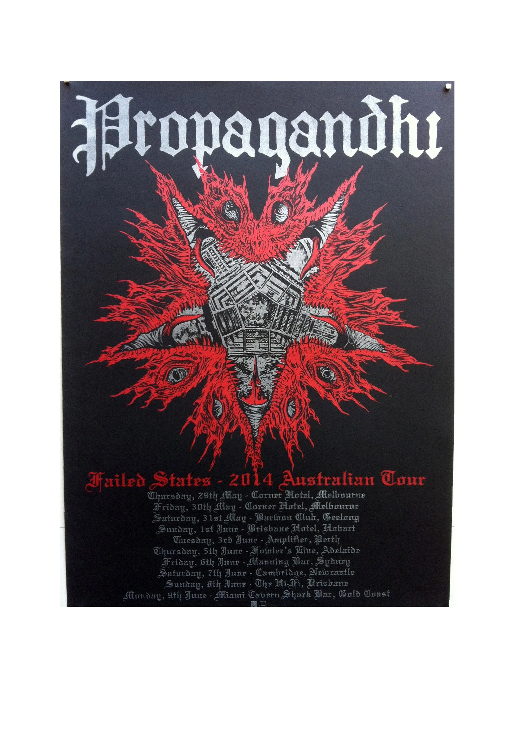 PROPAGANDHI 2014 Australian Tour Poster