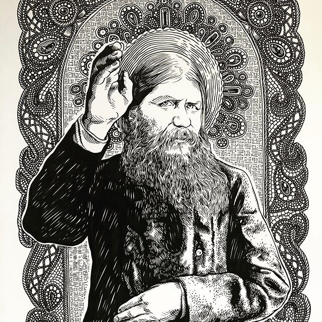 #glennoart #illustration #rasputin #commission #commissionsopen  just wanted to share this with you all. My mate Ari got in touch and wanted me to draw him a portrait of Rasputin. I was excited, had a great time and it cheered me up to do a little wo