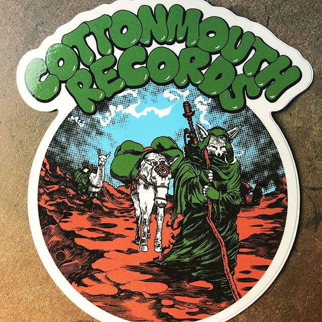 #glennoart #illustration #cottonmouthrecords #stoner #homage #sleep #sticker #highonfire #mattpikeforpresident @cottonmouthrecords asked me to make a sticker, sort of using a few elements, especially the sleep, dopesmoker album cover which is a bit o