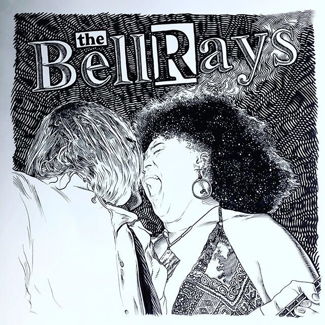 #glennoart #illustration #thebellrays #thebellraysrock #rocknrollart #rockposters #rock #soul #punk I was asked to draw a cover/poster image of the almighty bellrays so I hit up my mate at @rodhuntphotog to see if he had some action shots, and he had