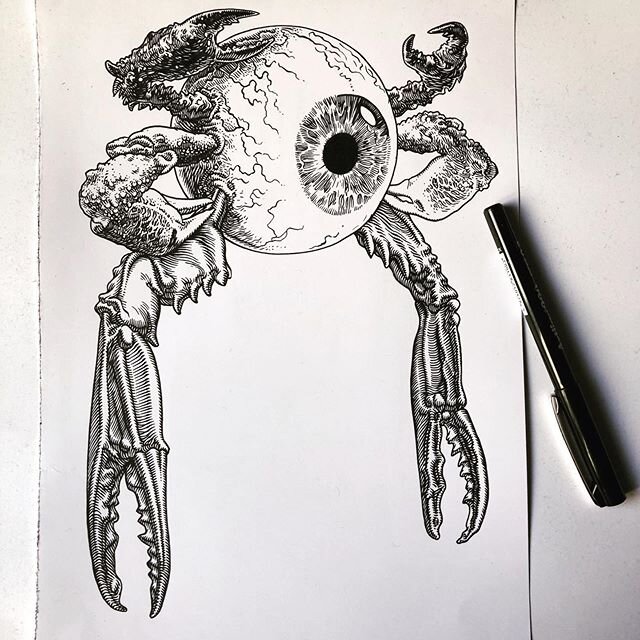 #glennoart #illustration #eyeballs #crustaceans I&rsquo;m really having fun going through my unfinished sketches and fleshing them out. I even went into my dodgey ideas folder and found some of them weren&rsquo;t as crap as I&rsquo;d first thought. I