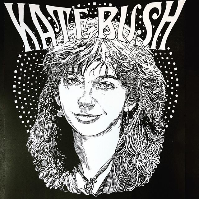 #glennoart #illustration #katebush #tshirt I&rsquo;ve been listening to a lot of Kate Bush of late. Great music to escape to in these weird days and I drew this portrait that has turned into a pre-order shirt. Email me at retardmetal@hotmail.com and 