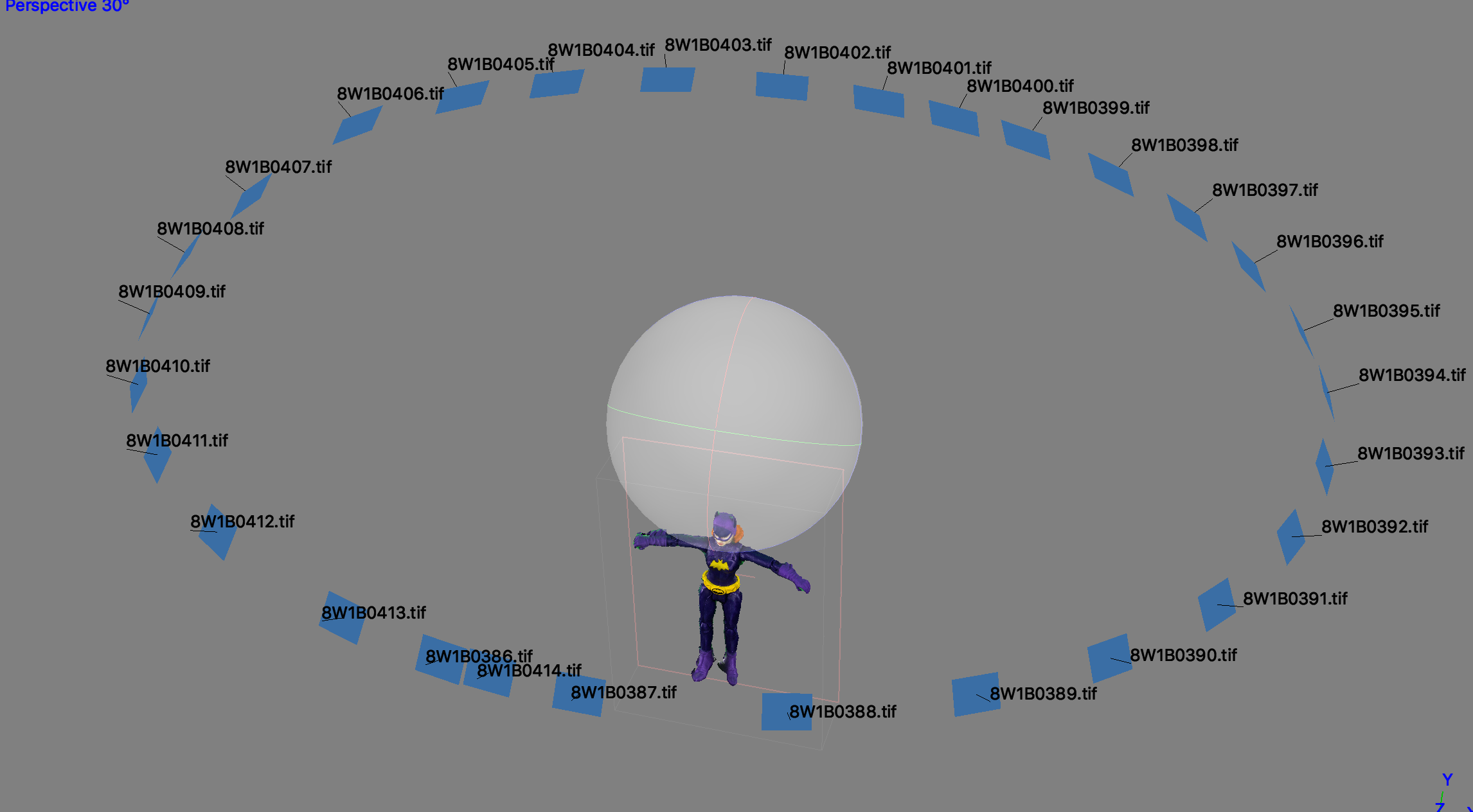 I took more sets of photos and finally got this result- 360 views of the model in a ring!