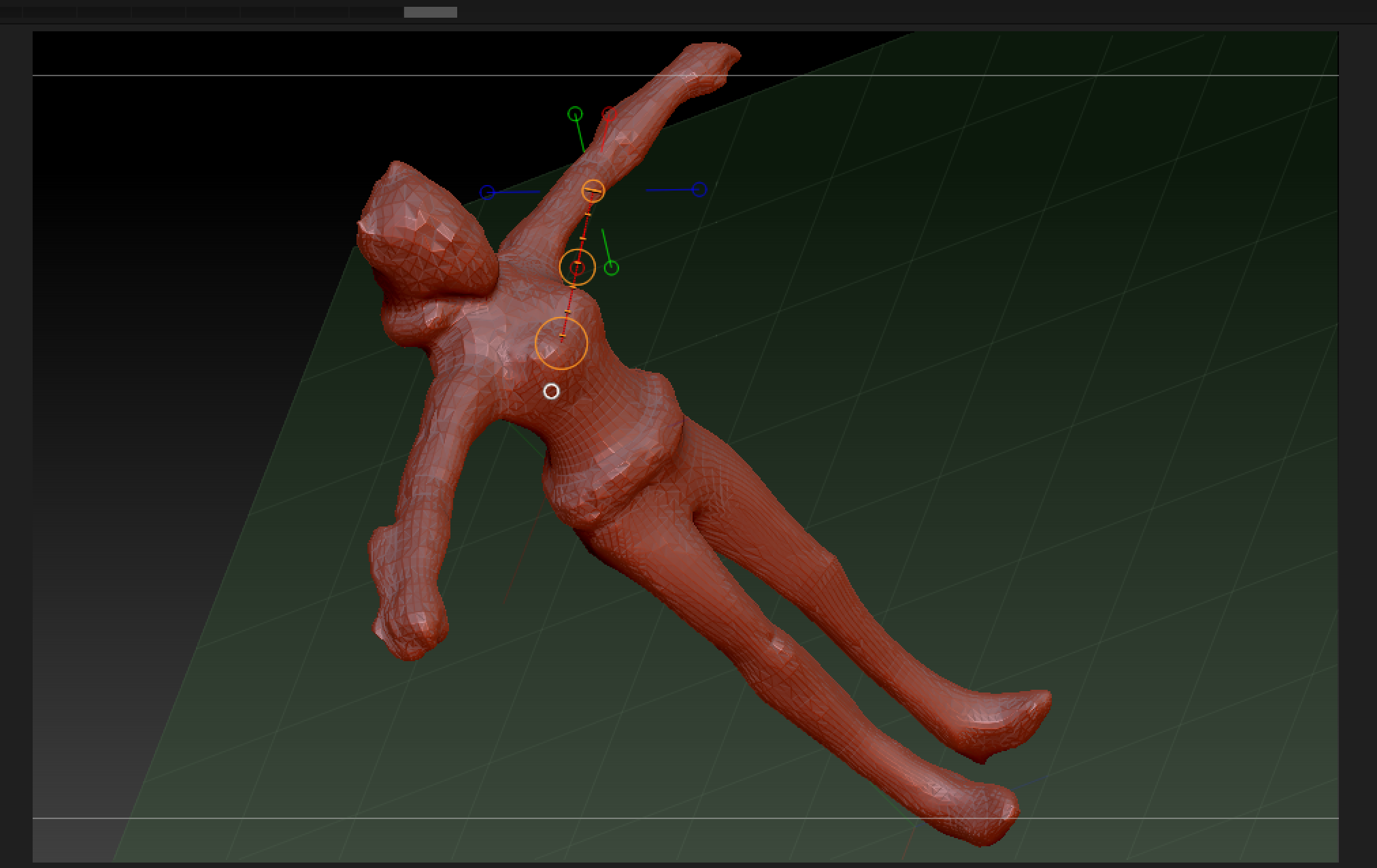 Fixing her to be straight in Zbrush.