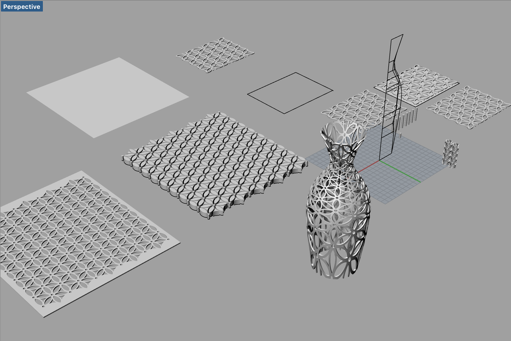 It took so much time to boolean difference 10 x 7 array of the pattern compared to one unit cell. 
