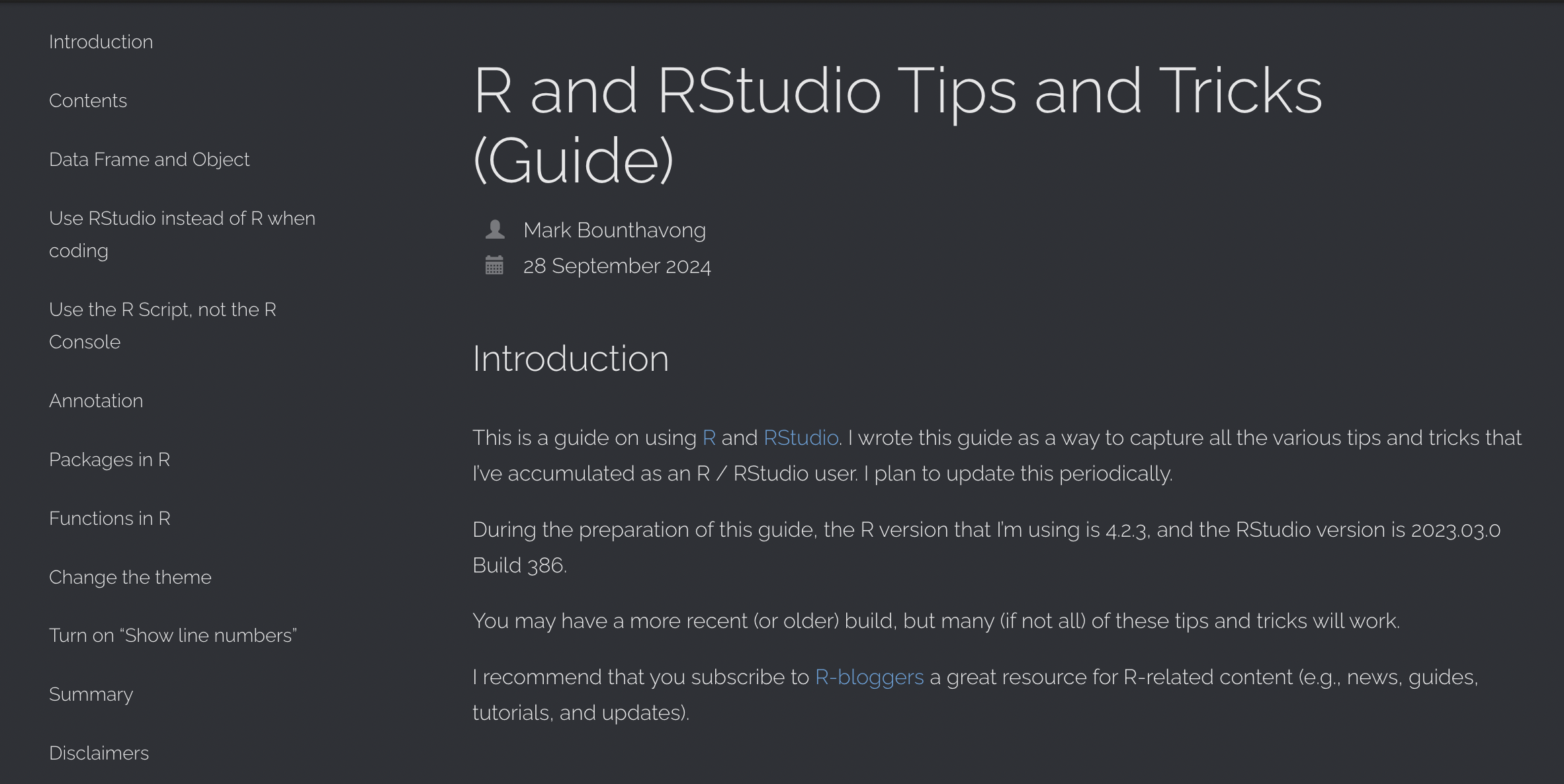 Tips and Tricks (Guide) with R and RStudio — Mark Bounthavong