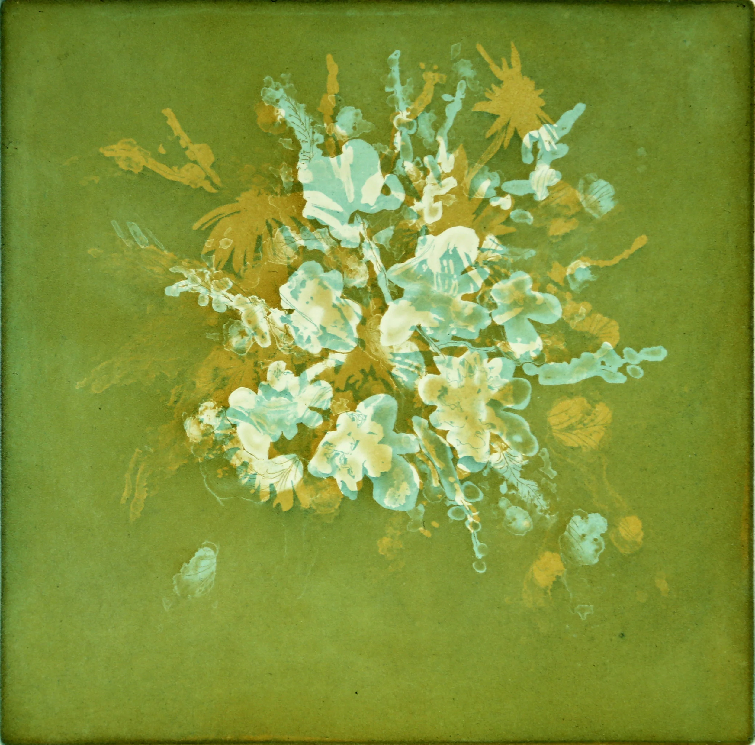 Gold & Green Floral Burst