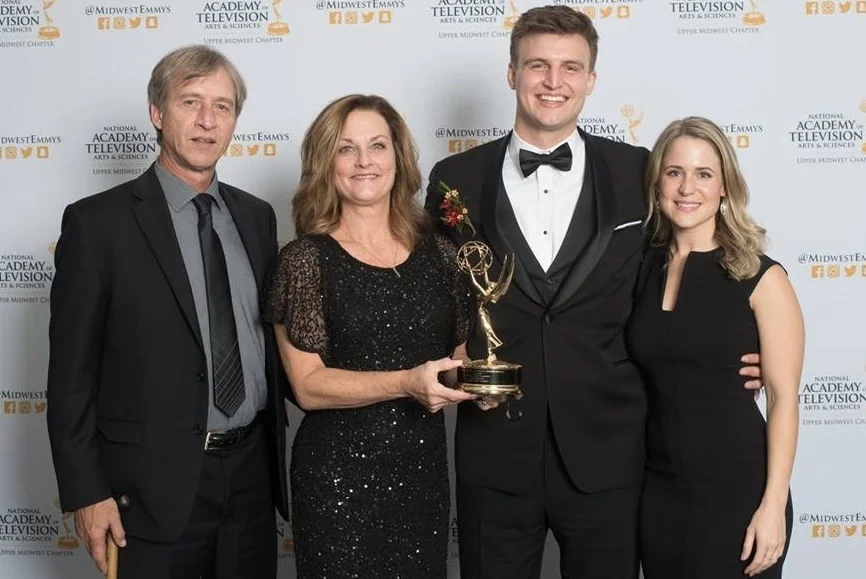 Steve (Dad), Annie (Mom), Tommy and Lindsey at the 2018 Upper Midwest Regional Emmy Award Gala.