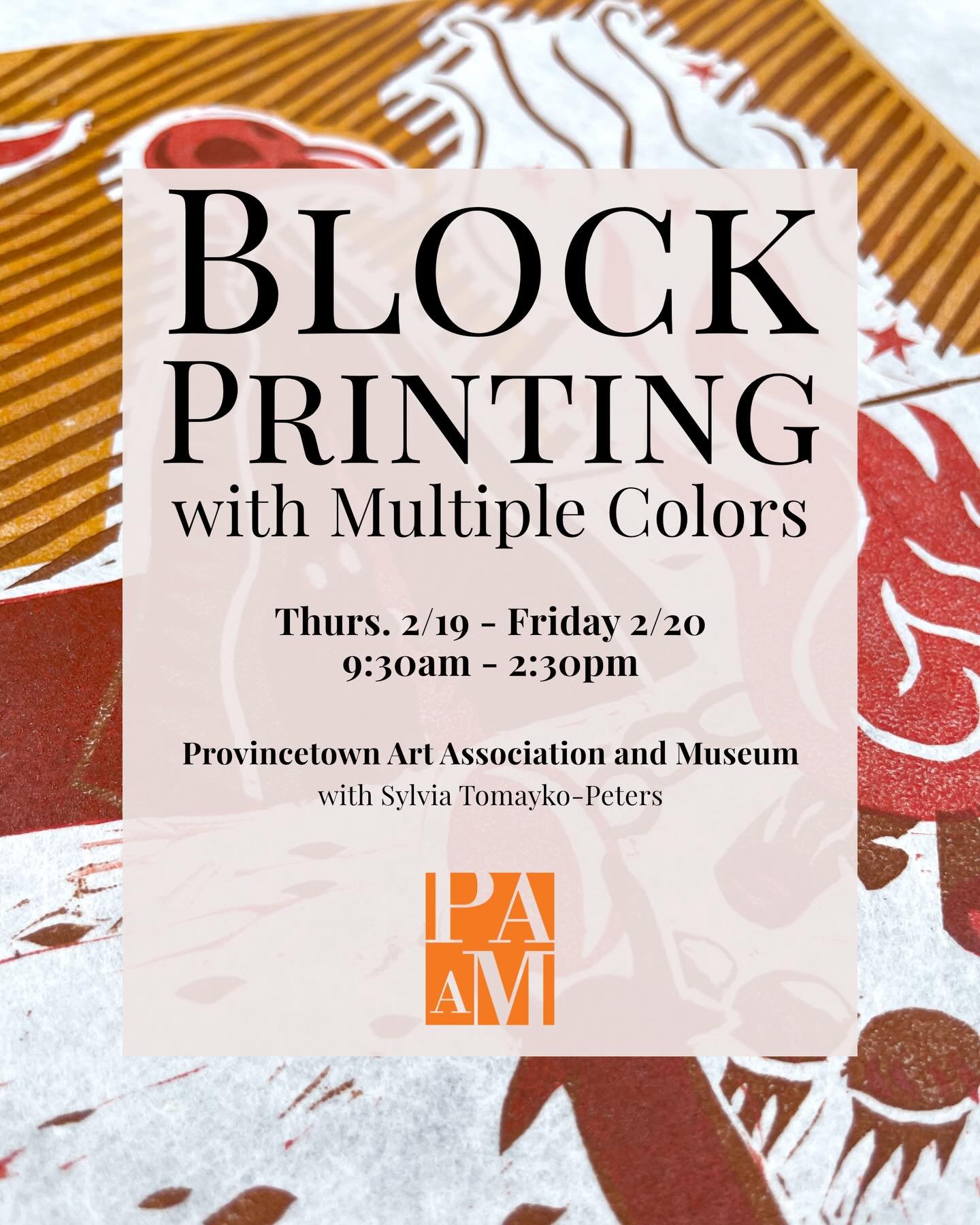 Guess who&rsquo;s teaching a follow up to studio nights?! Folks keep asking &ldquo;but what if I want to do two colors?&rdquo; so here you go, this February 19 &amp; 20 join me @paam1914 for a workshop on making 2+ color block prints. We&rsquo;ll lea