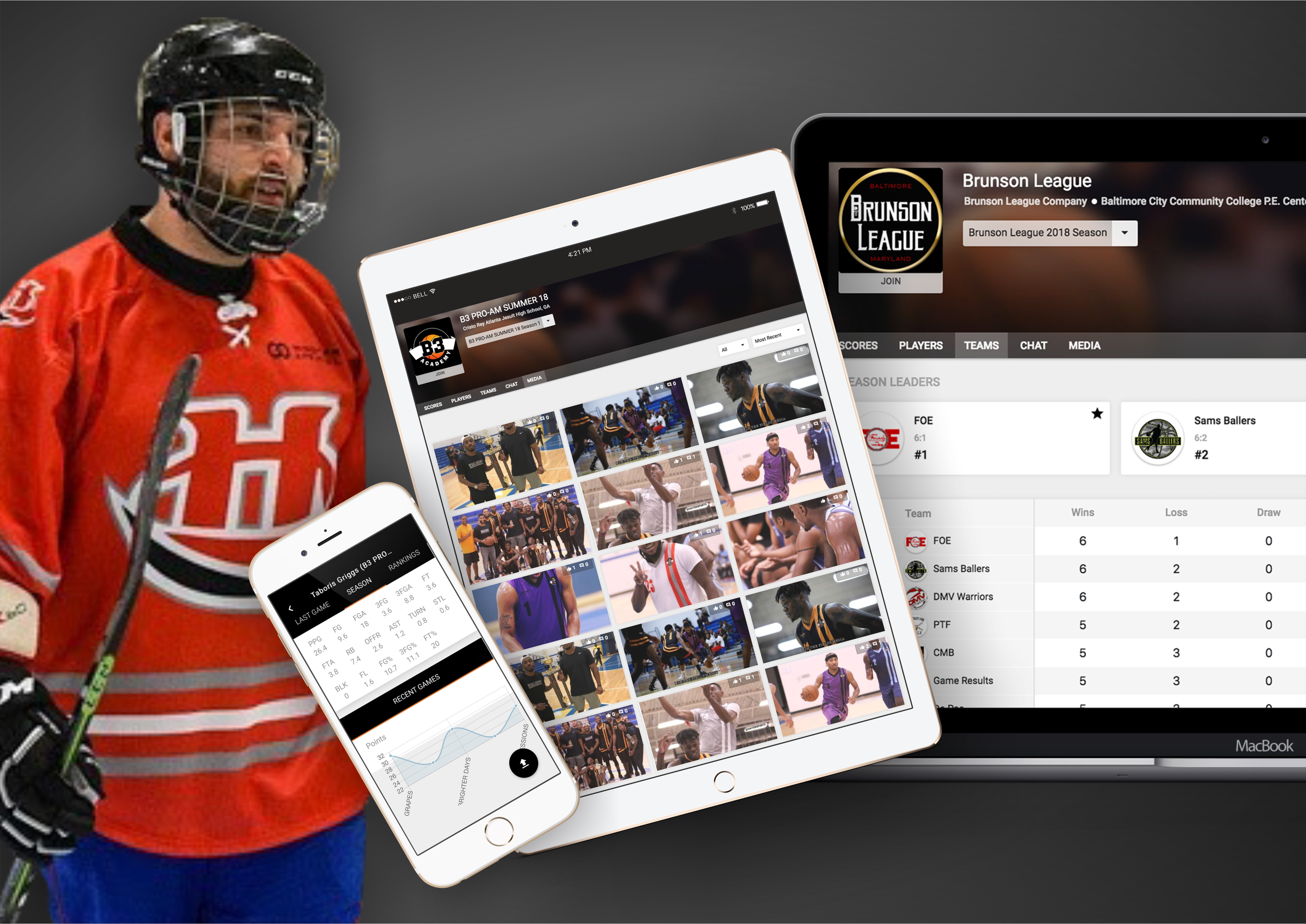 Hockey App and Website for your League, Team, or Tournament with Easy Stats Tracking — Wooter Free Sports Management Software