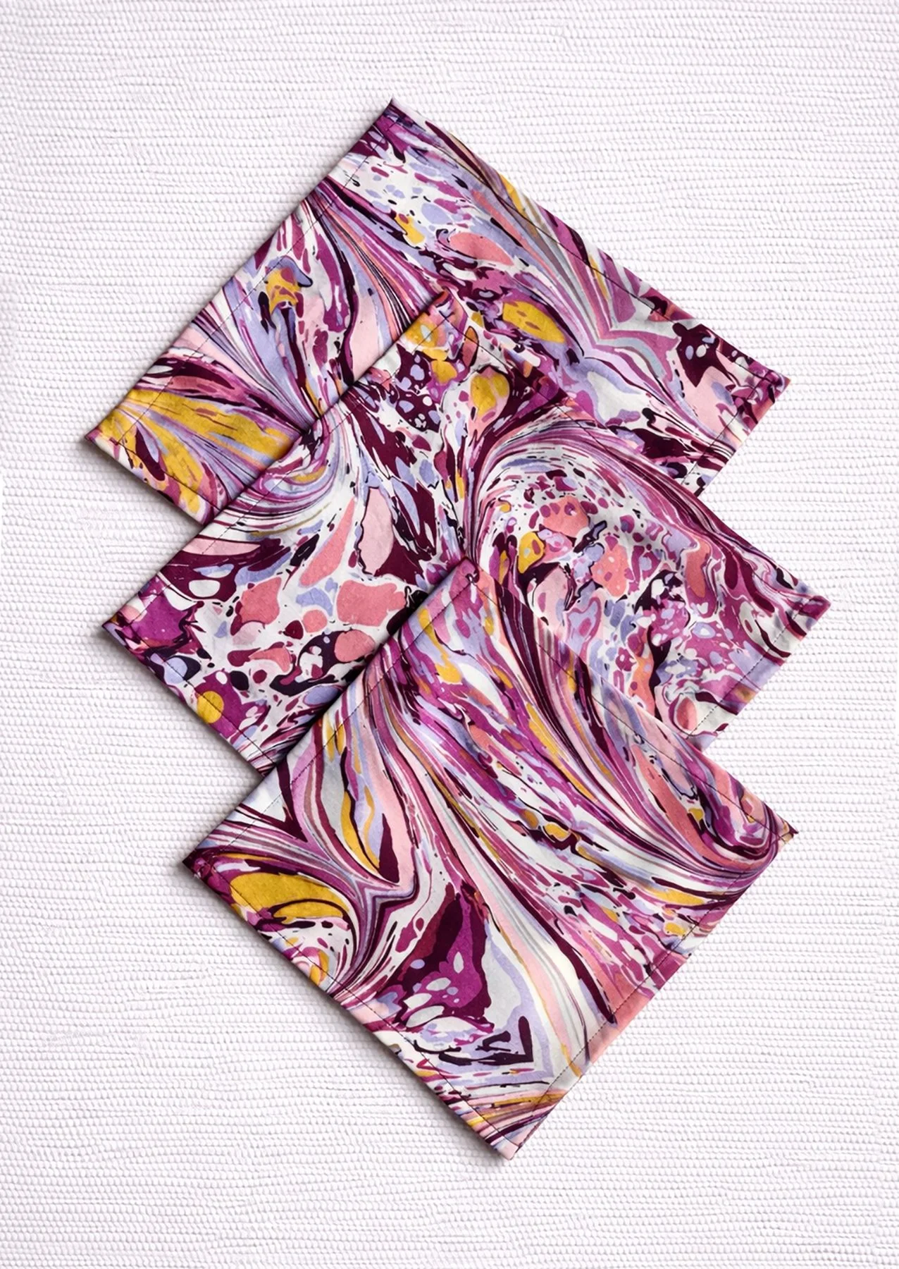 cotton cocktail napkins autumn sparkle marbled fabric reusable table linen muted pink backing made in italy