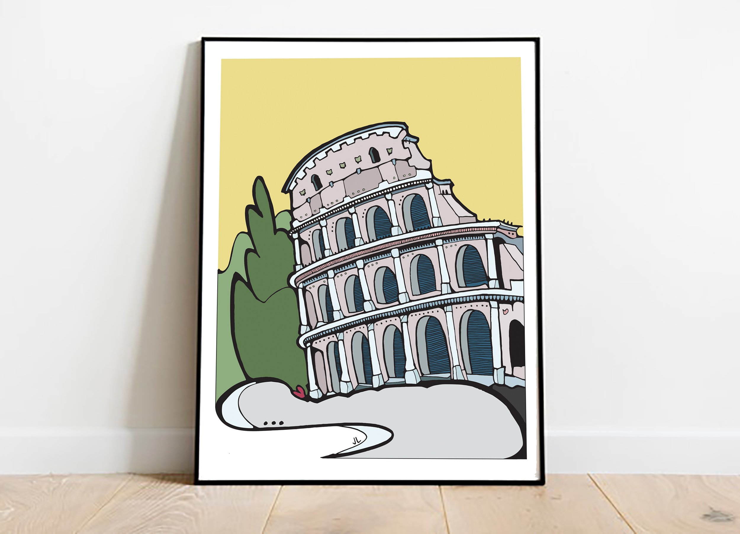 ROME illustration Colosseum |   travel art print  |   Italy wall art