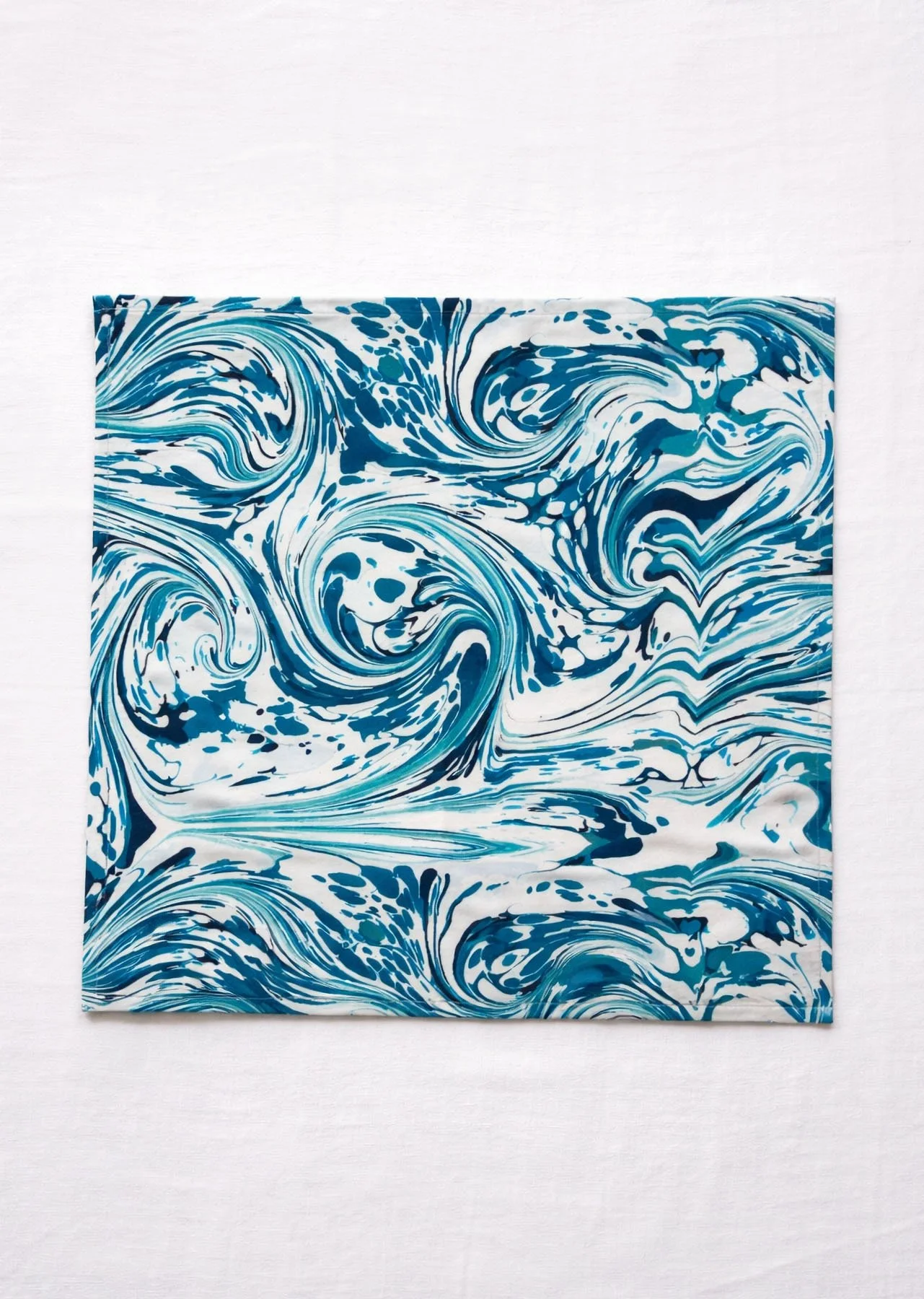 Marmoriertes Tischwäsche Set Midnight Ocean Baumwolle Tischsets Servietten Läufer Italien