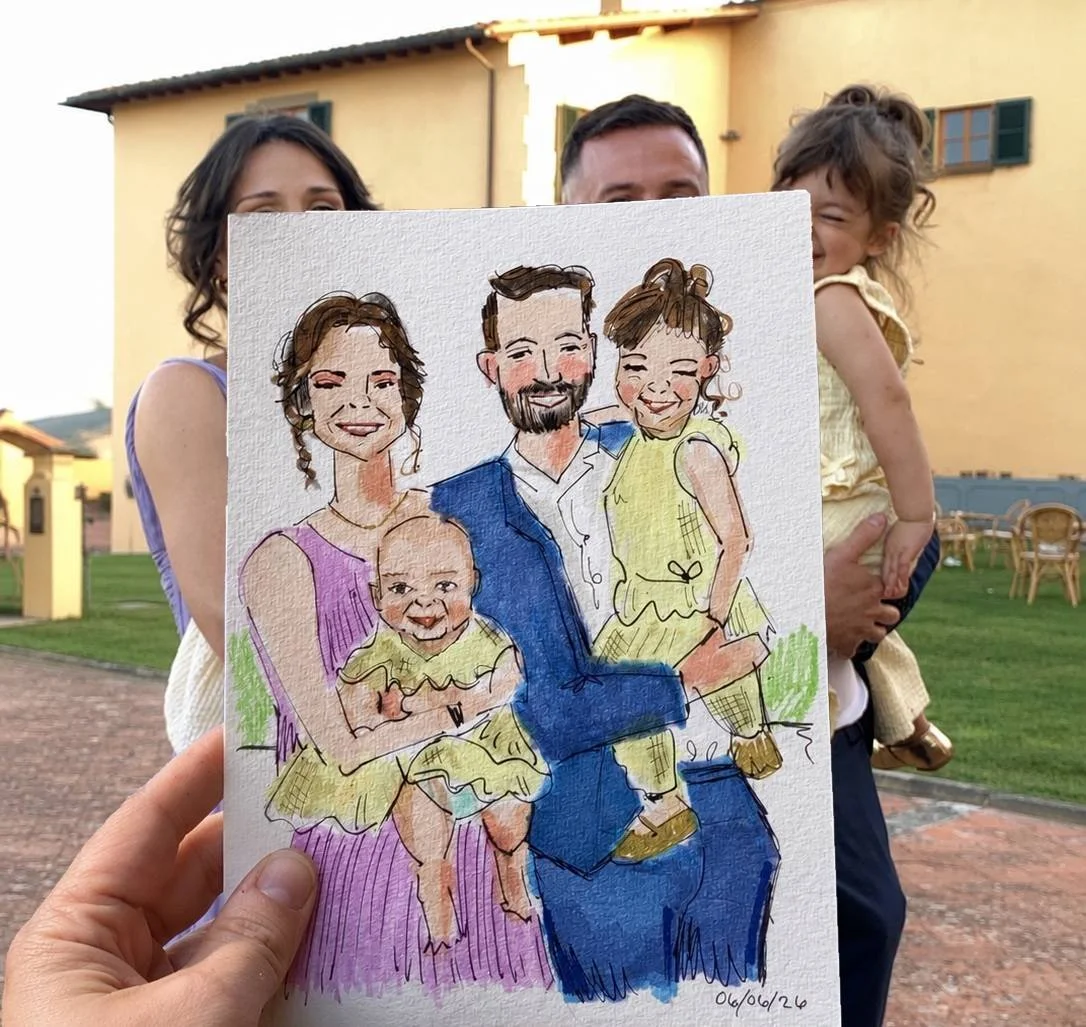 family portrait at live sketching event florence