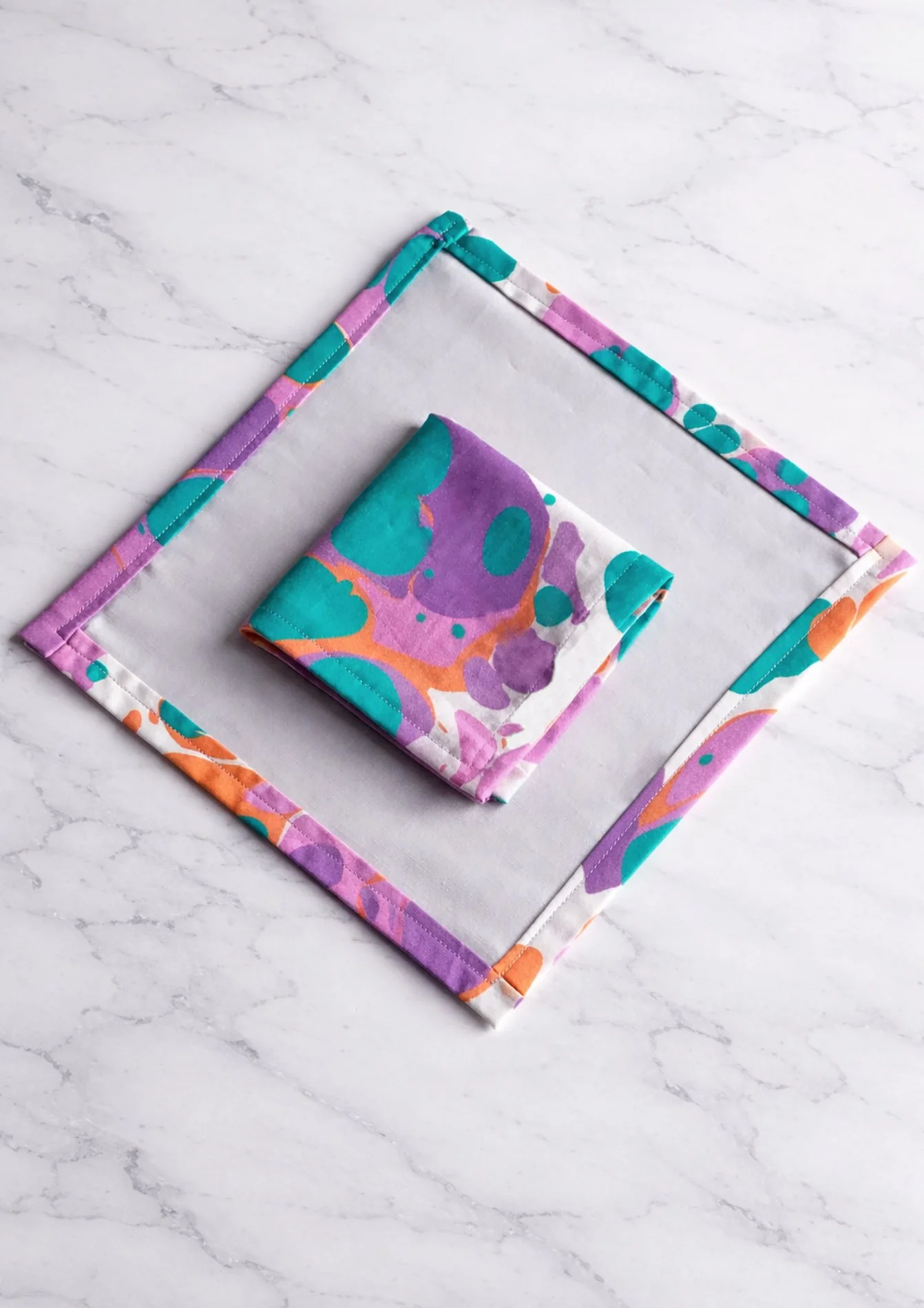 colourful terrazzo napkins for aperitivo eco friendly cotton cocktail napkins Italy