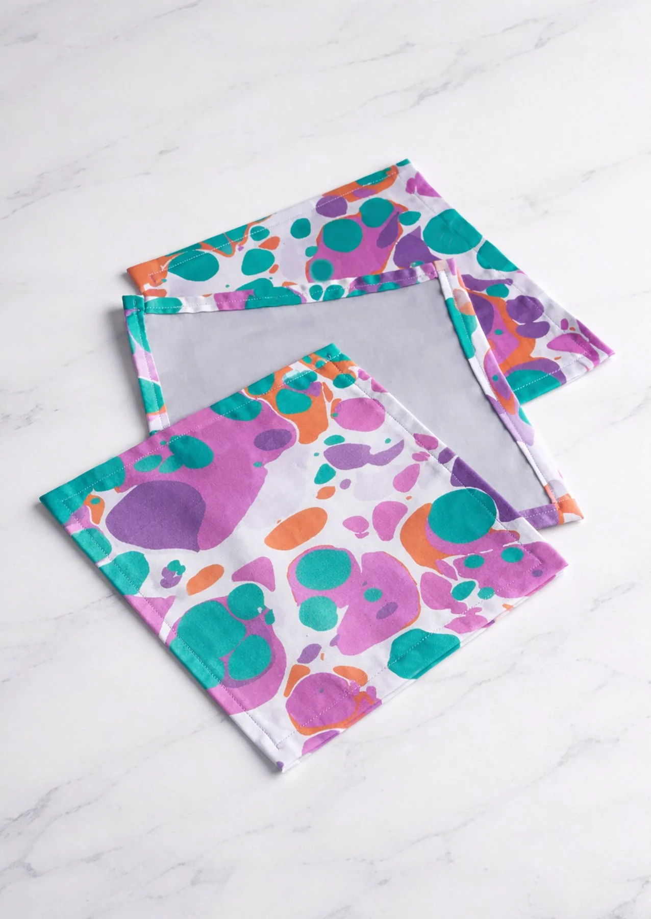 aperitivo napkins colourful terrazzo pattern modern hosting table decor