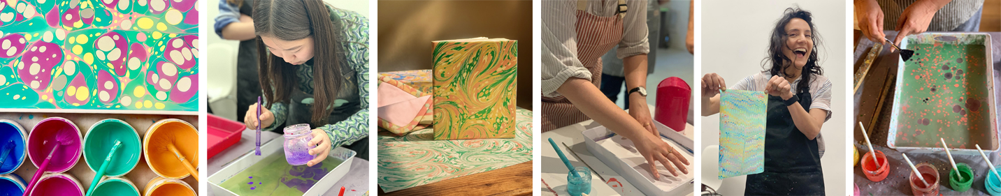 Book your florentine paper marbling workshop with italian artisan. family experience in tuscany