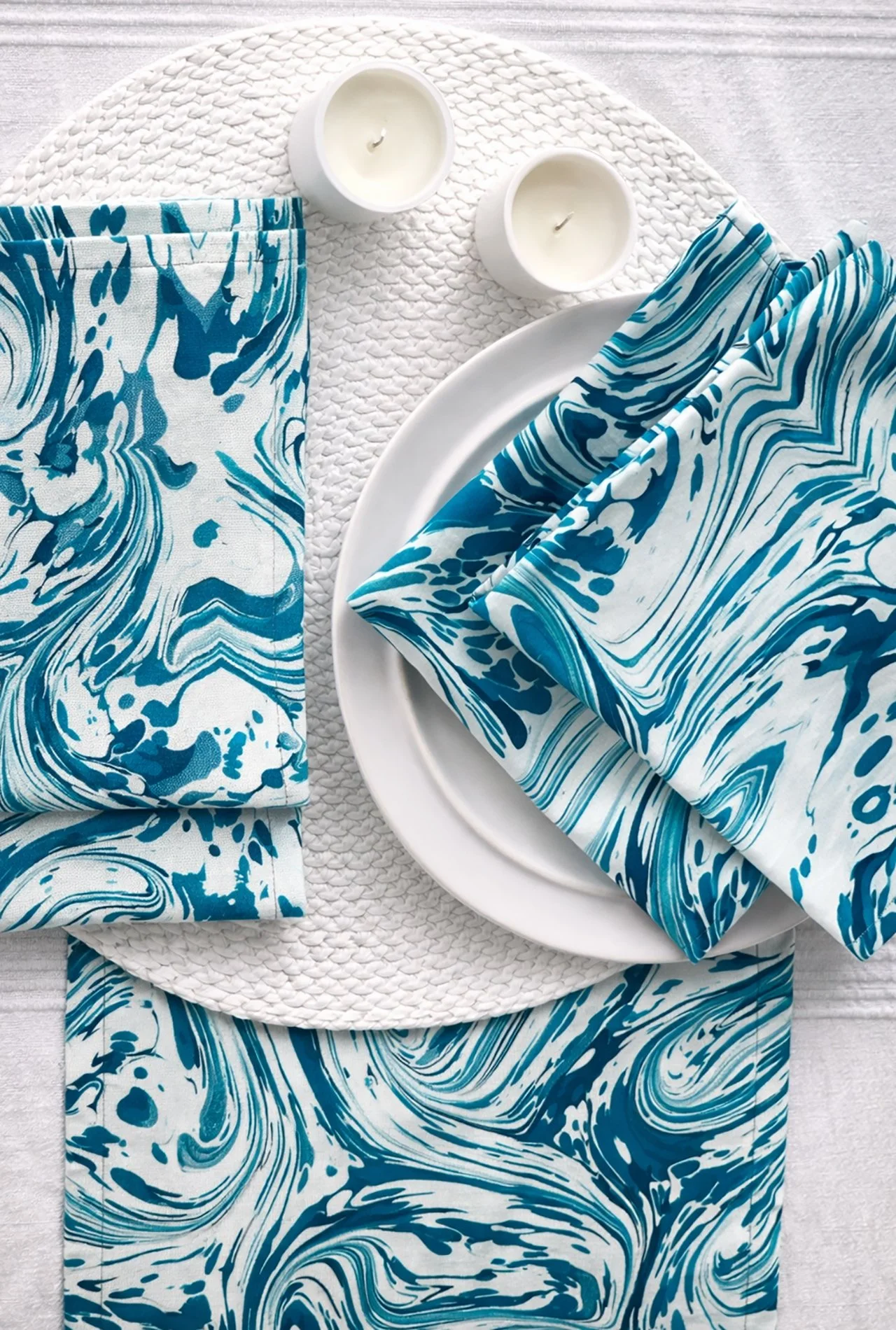 modern ocean table setting