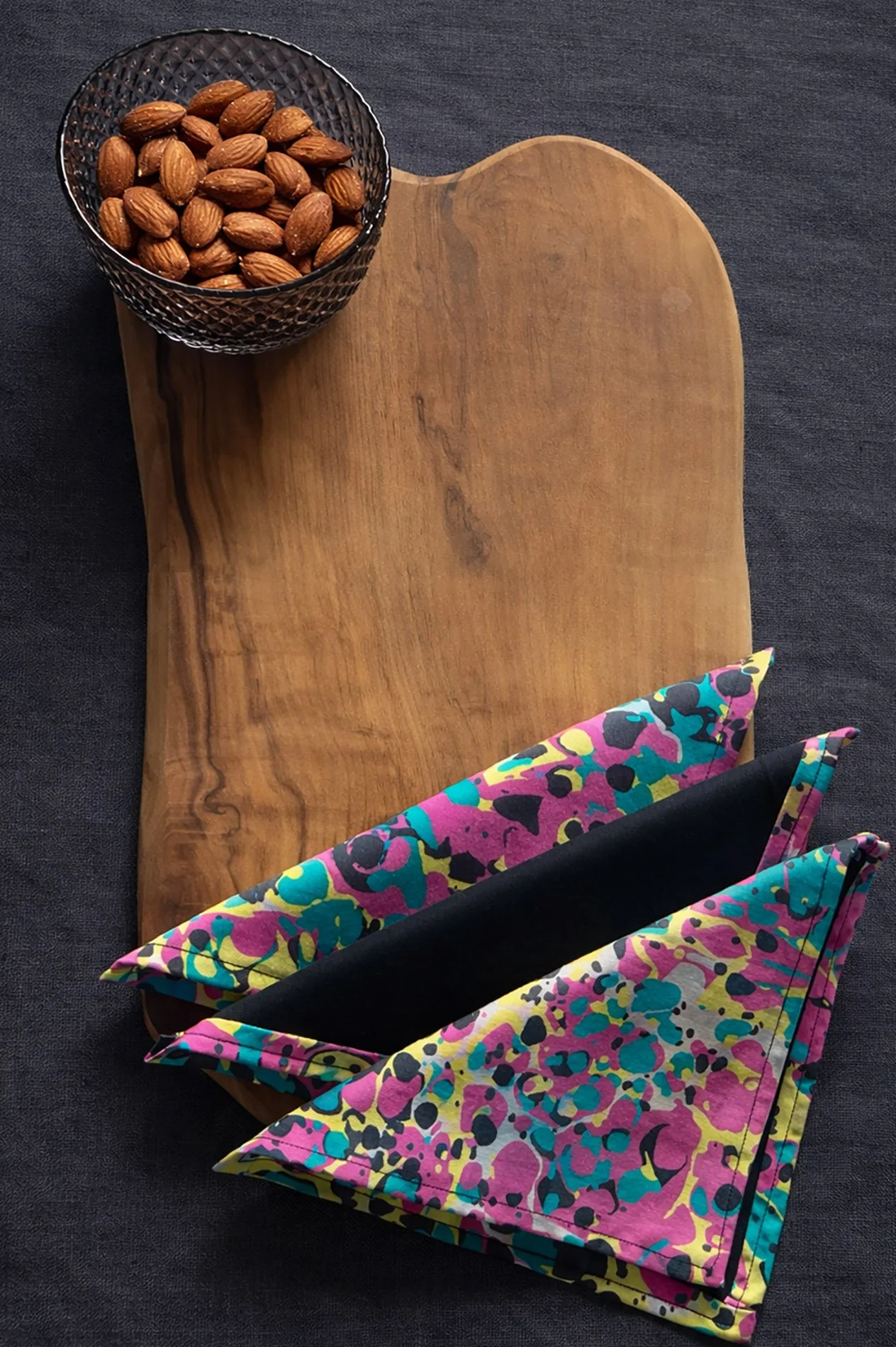 vibrant fabric napkins small table aperitivo set