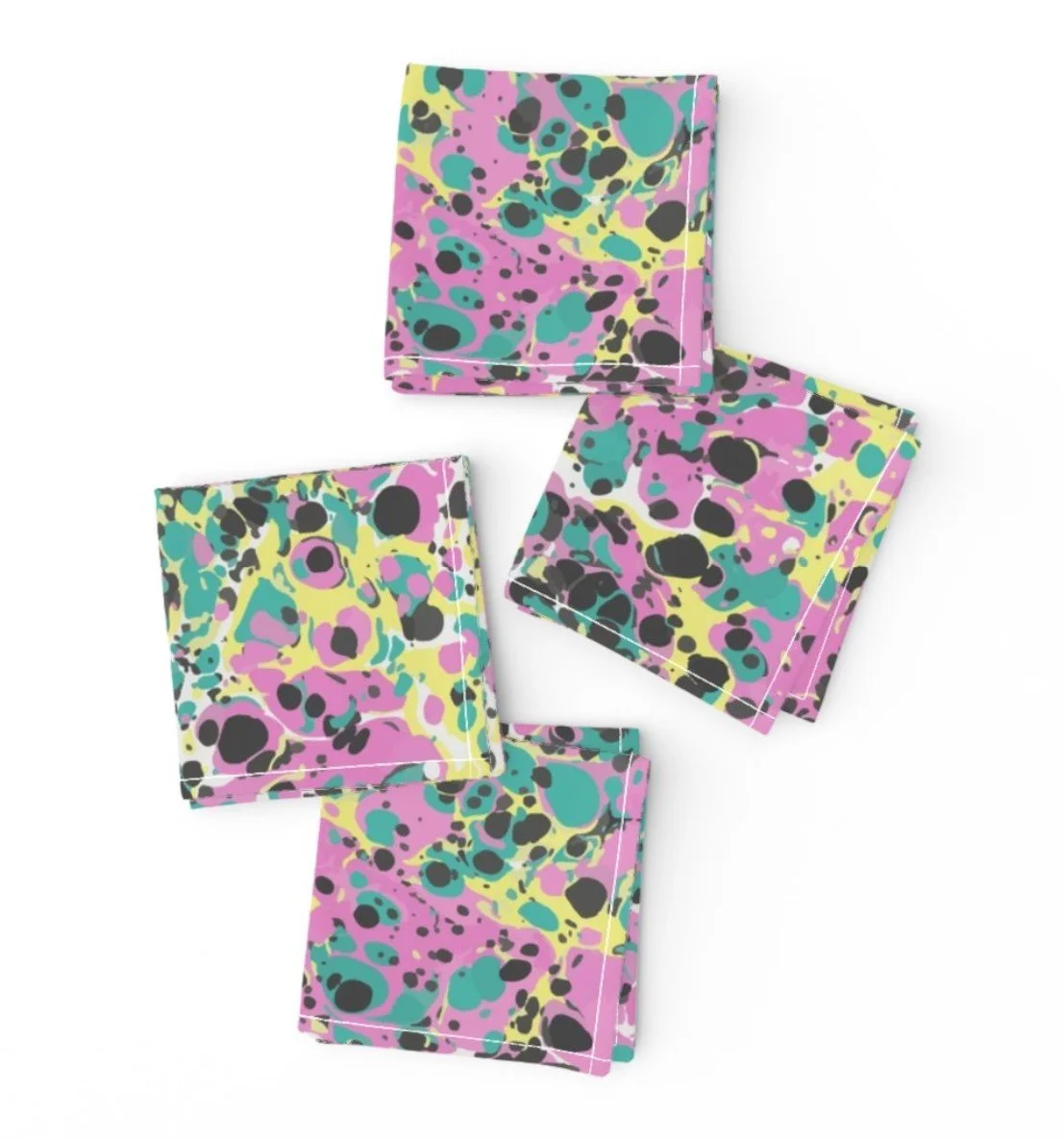 colorful cotton napkins for drinks and appetizers