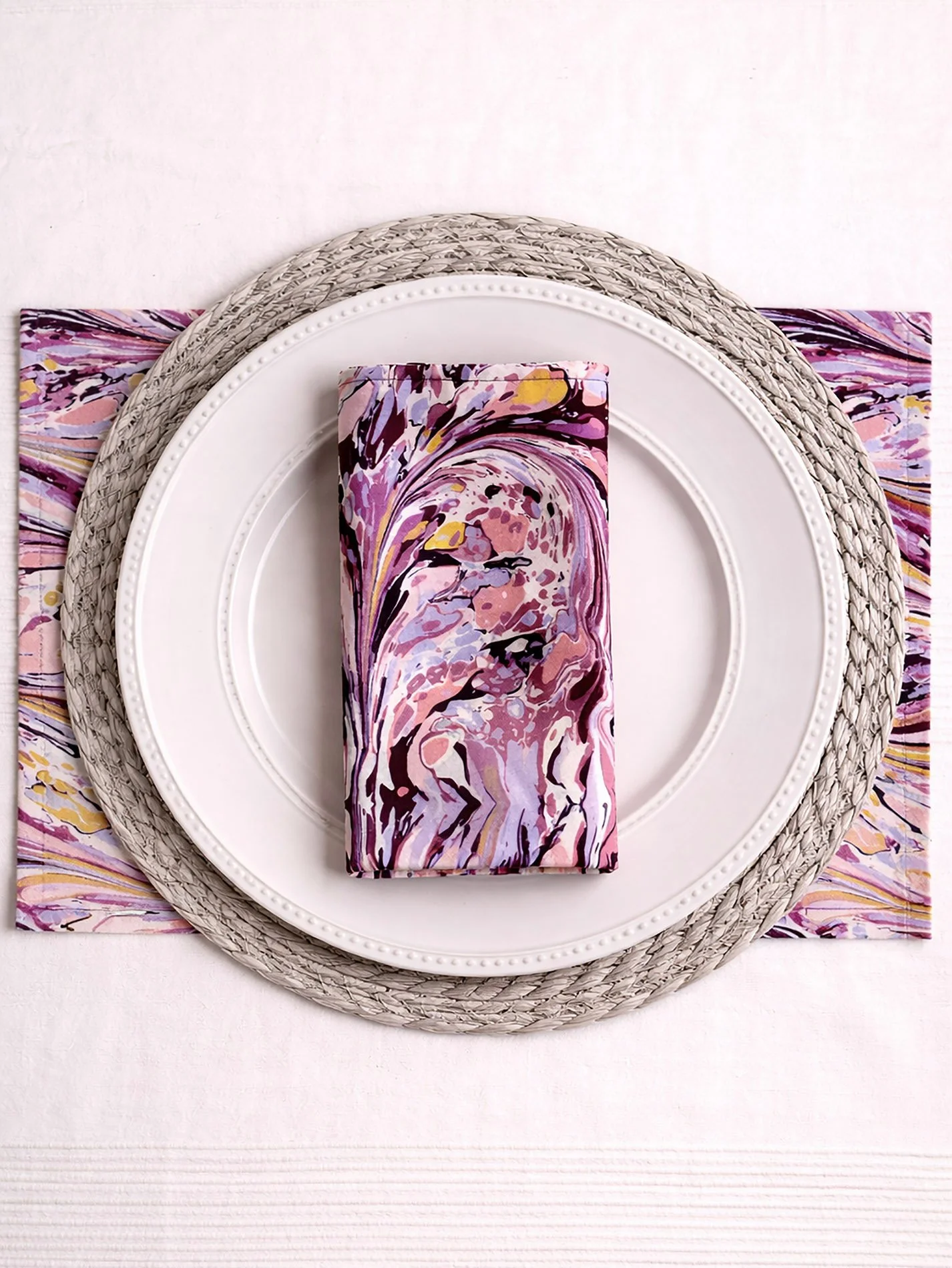 bordslöpare bomull, modern dukning, varma färger bord, bordslöpare tyg