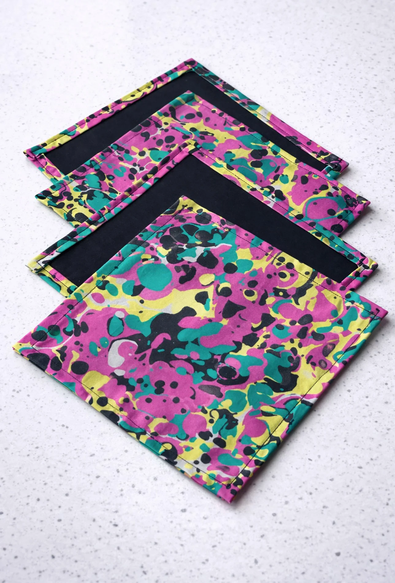 marbled cotton napkins bold pattern aperitivo table