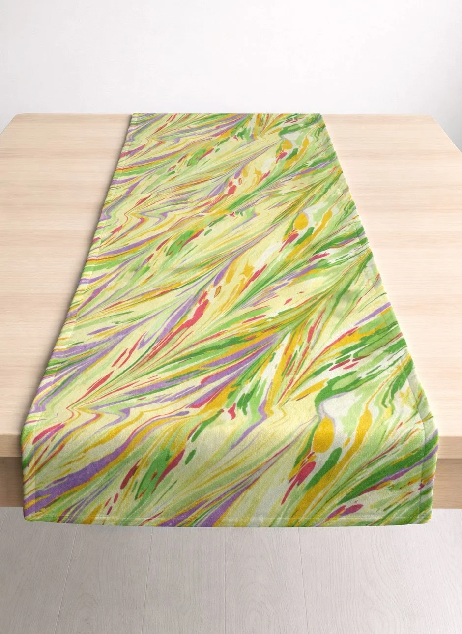 colorful botanical table runner modern spring table decor