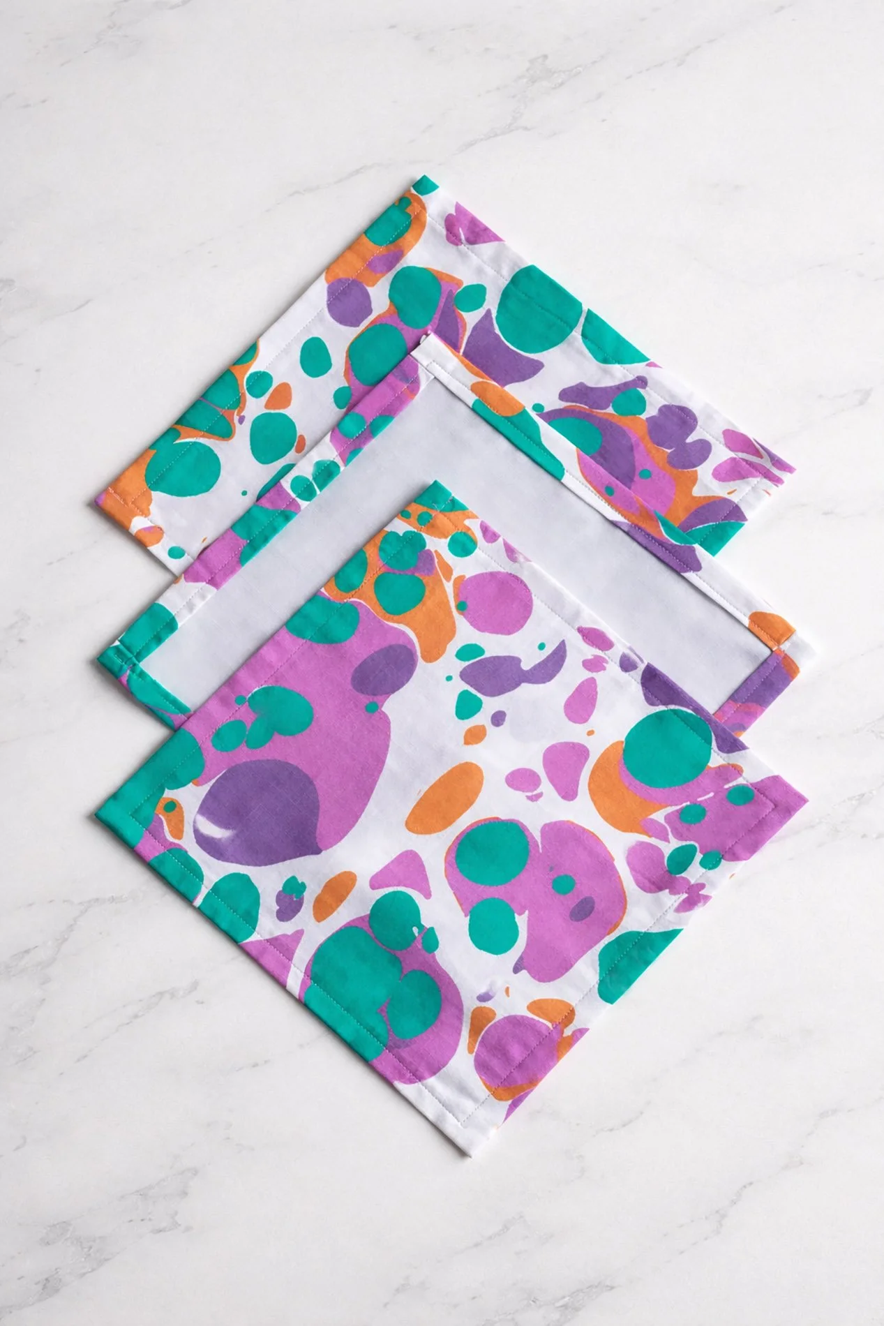 modern terrazzo cocktail napkins cotton reusable sustainable table linens