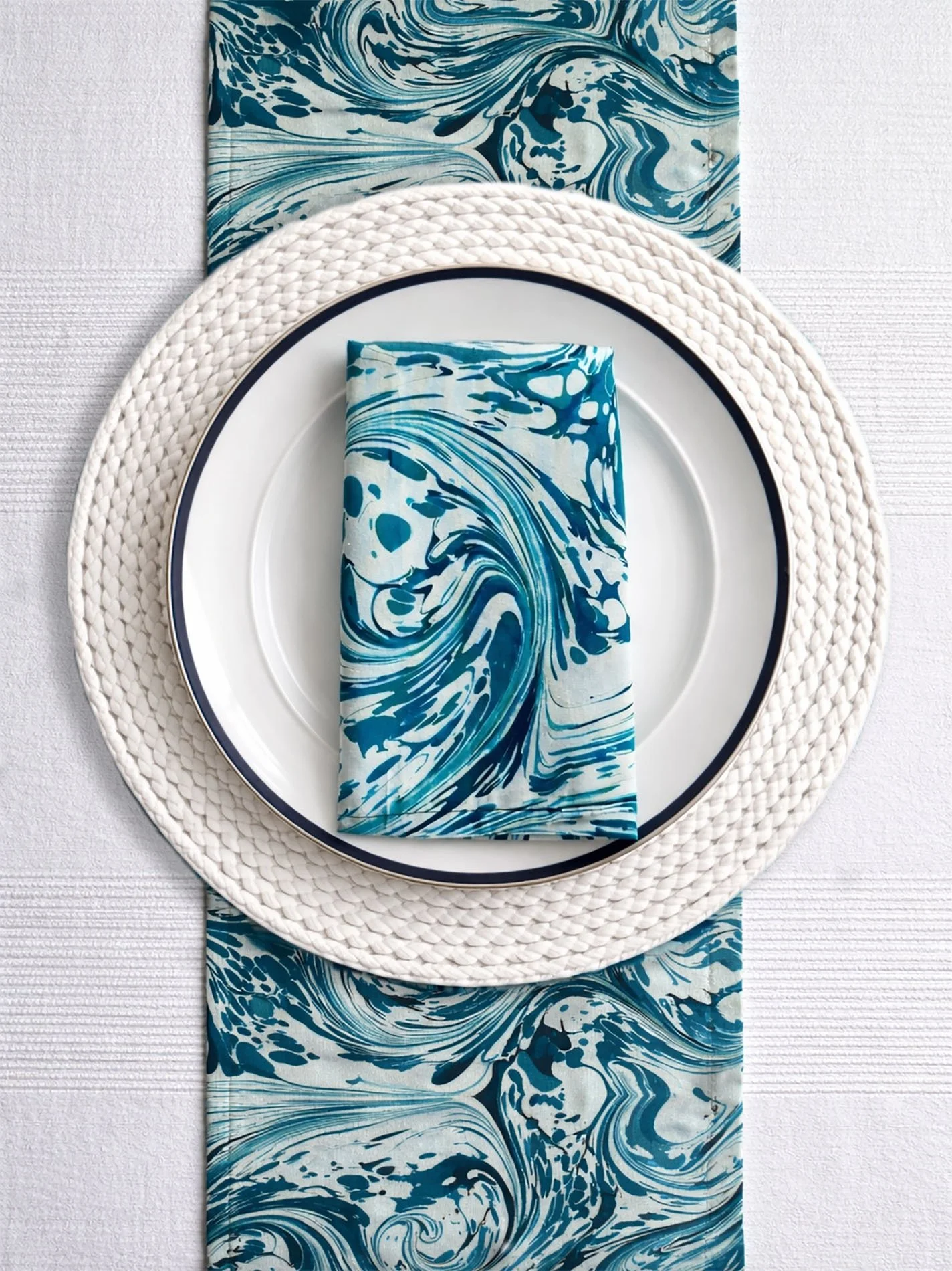 midnight ocean table linens beach design