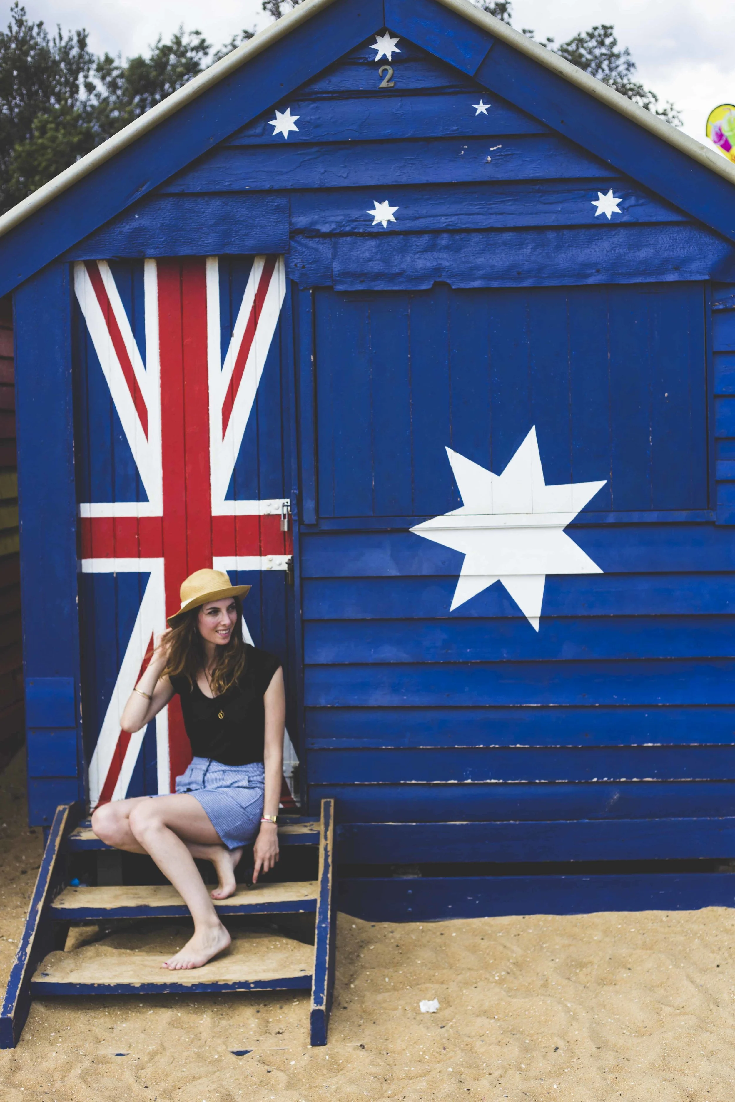 Myself in Brighton Beach in front of the famous bathing box.