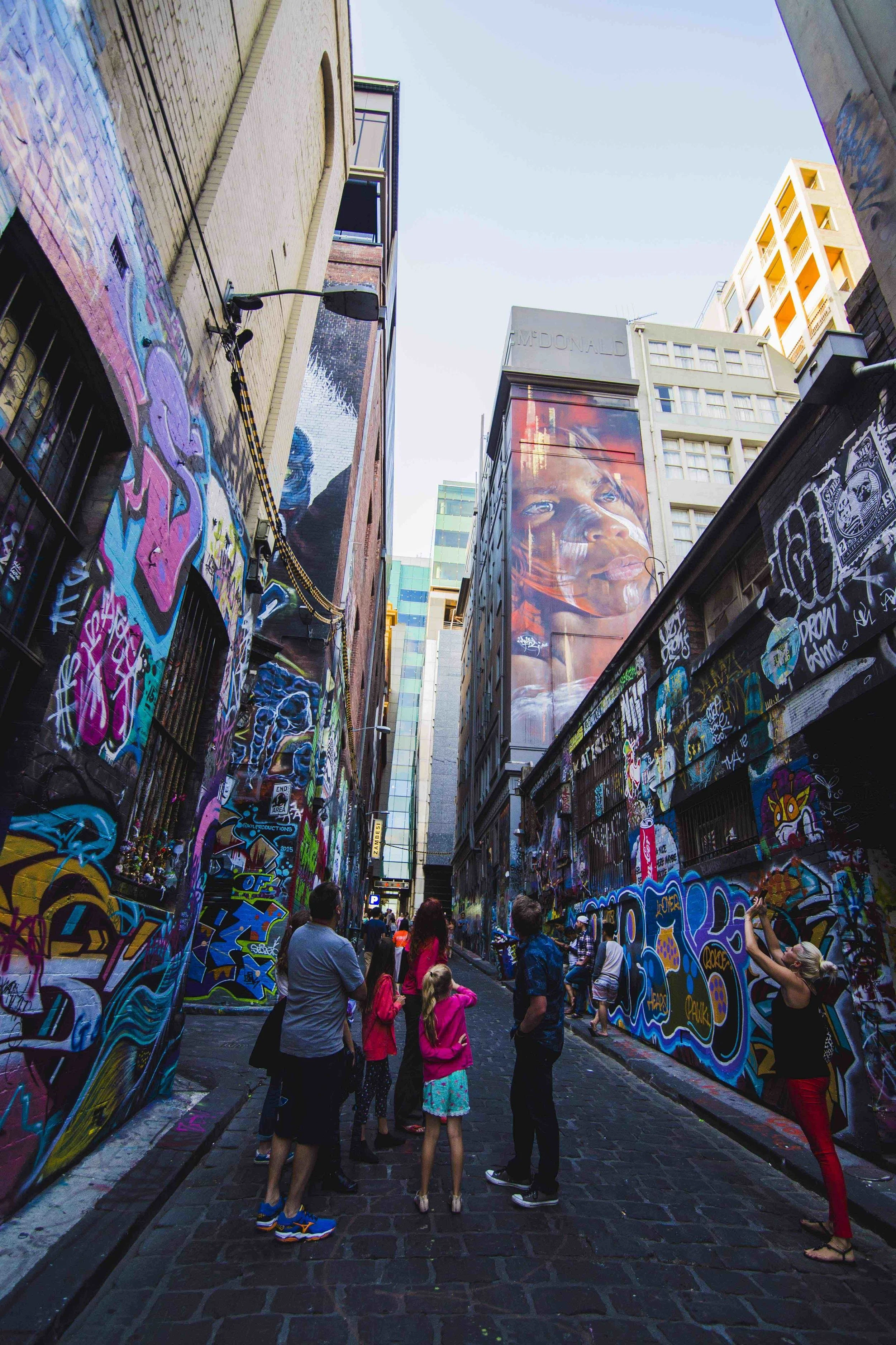 Melbourne's Hosier Lane full of street art. Photo: Marine Raynard