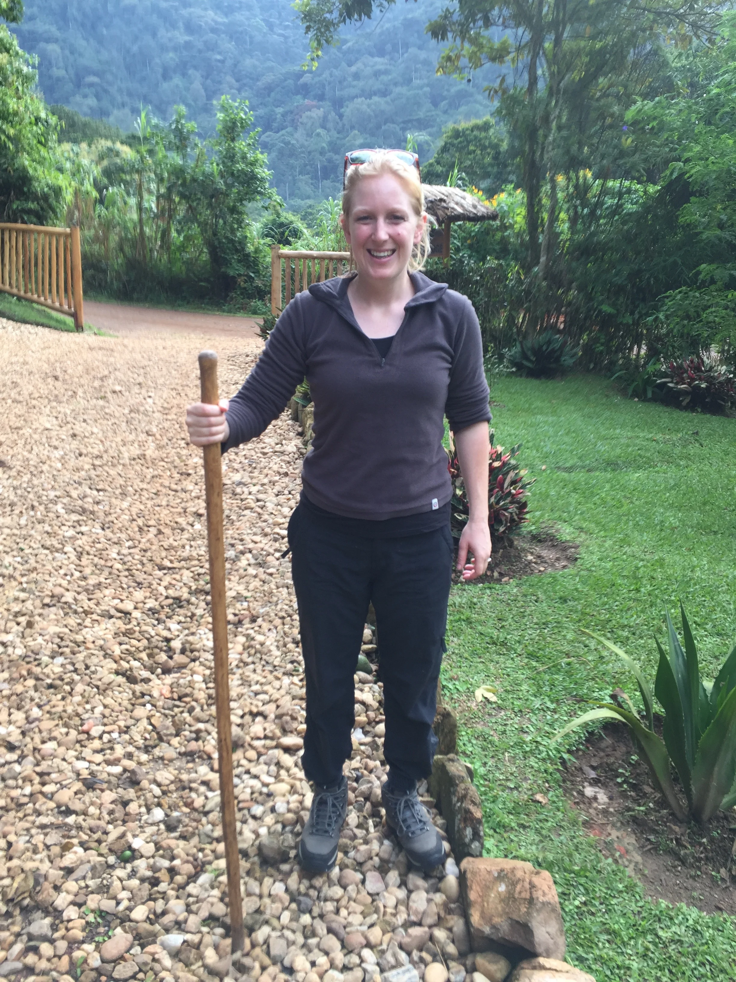 Rosie pendant le trek en Ouganda. 