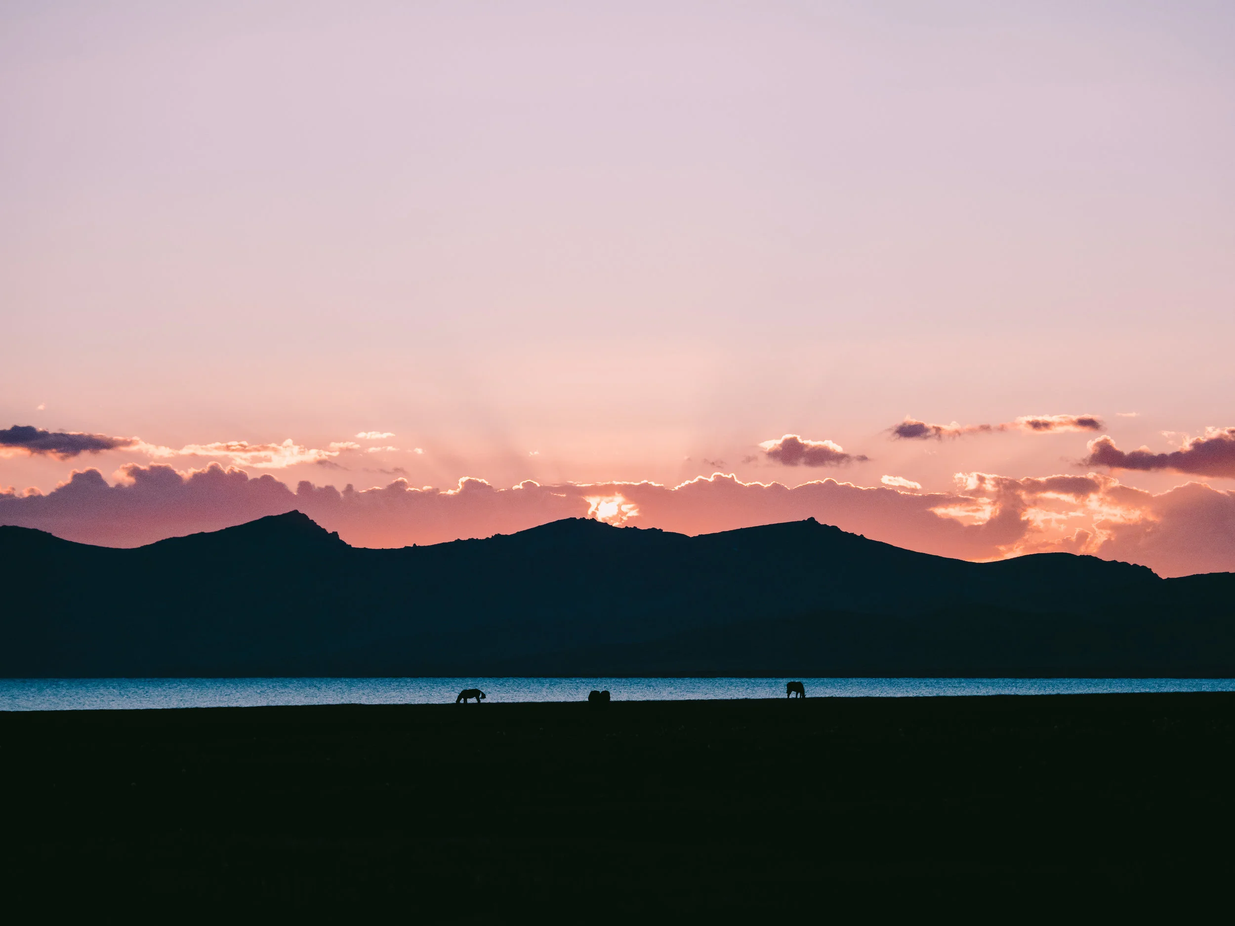 Picture Perfect - Sunset silhouettes along the eastern shores of Song-Kul Lake. Photo: Matt Horspool.