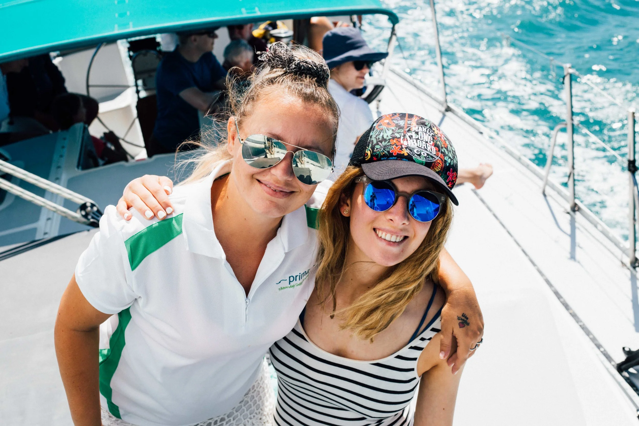 With the crew on the boat