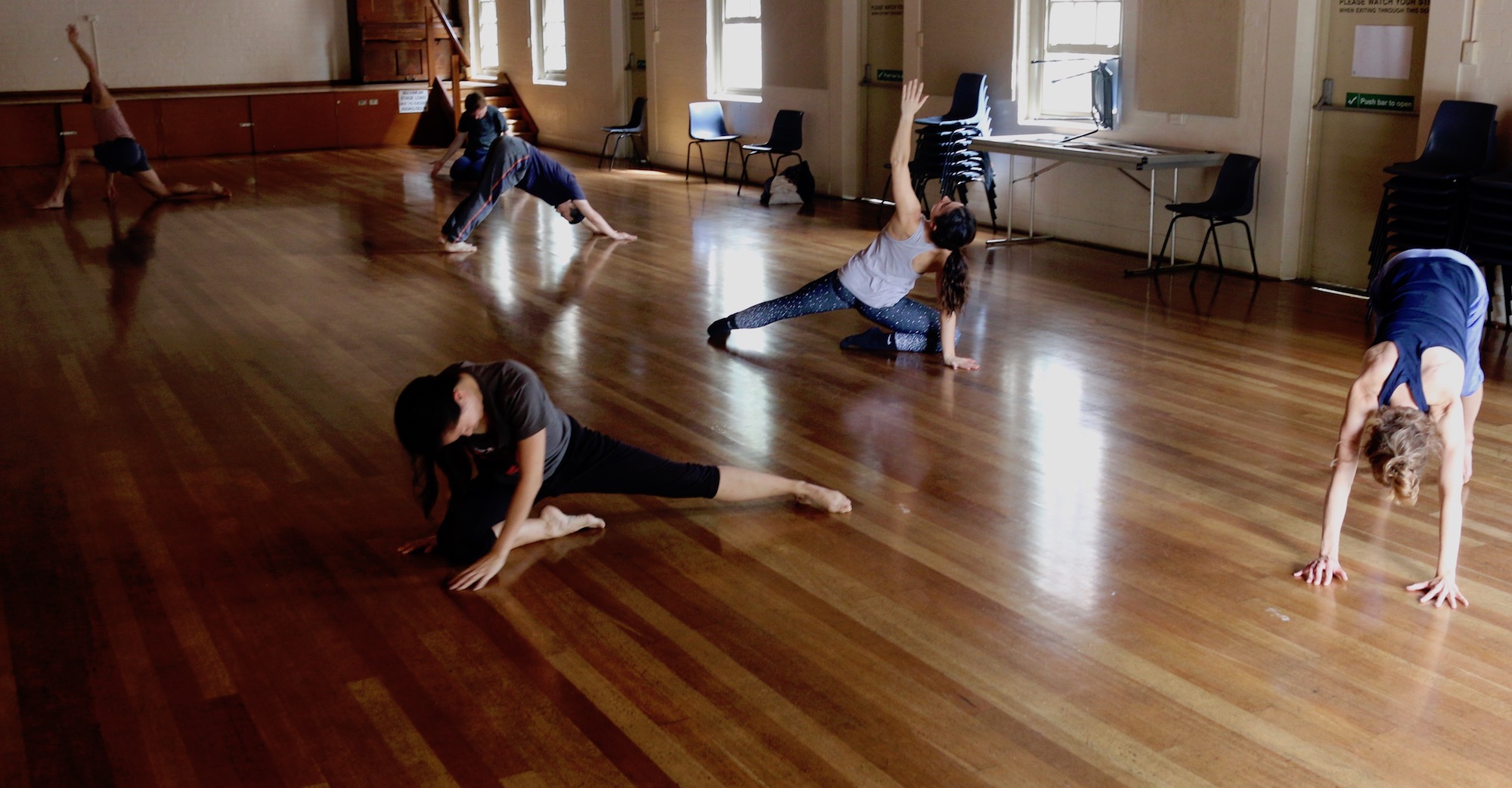 Participants in the first series of movement-stretch classes in 2018