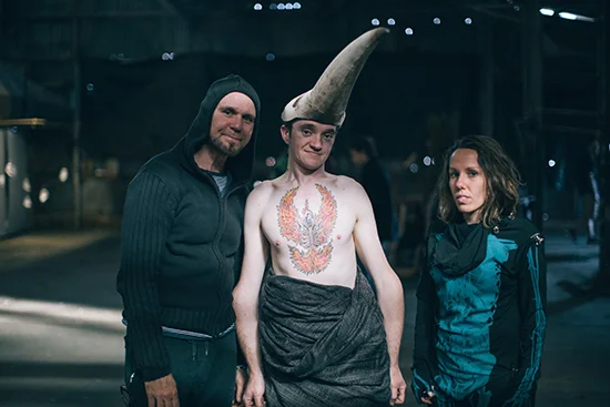 (photo credit: Tom Jones. Pictured: Dean Walsh, Matt Shilcock and Mel Tyquin, Underbelly Arts 2015, originally published by Realtime Arts)