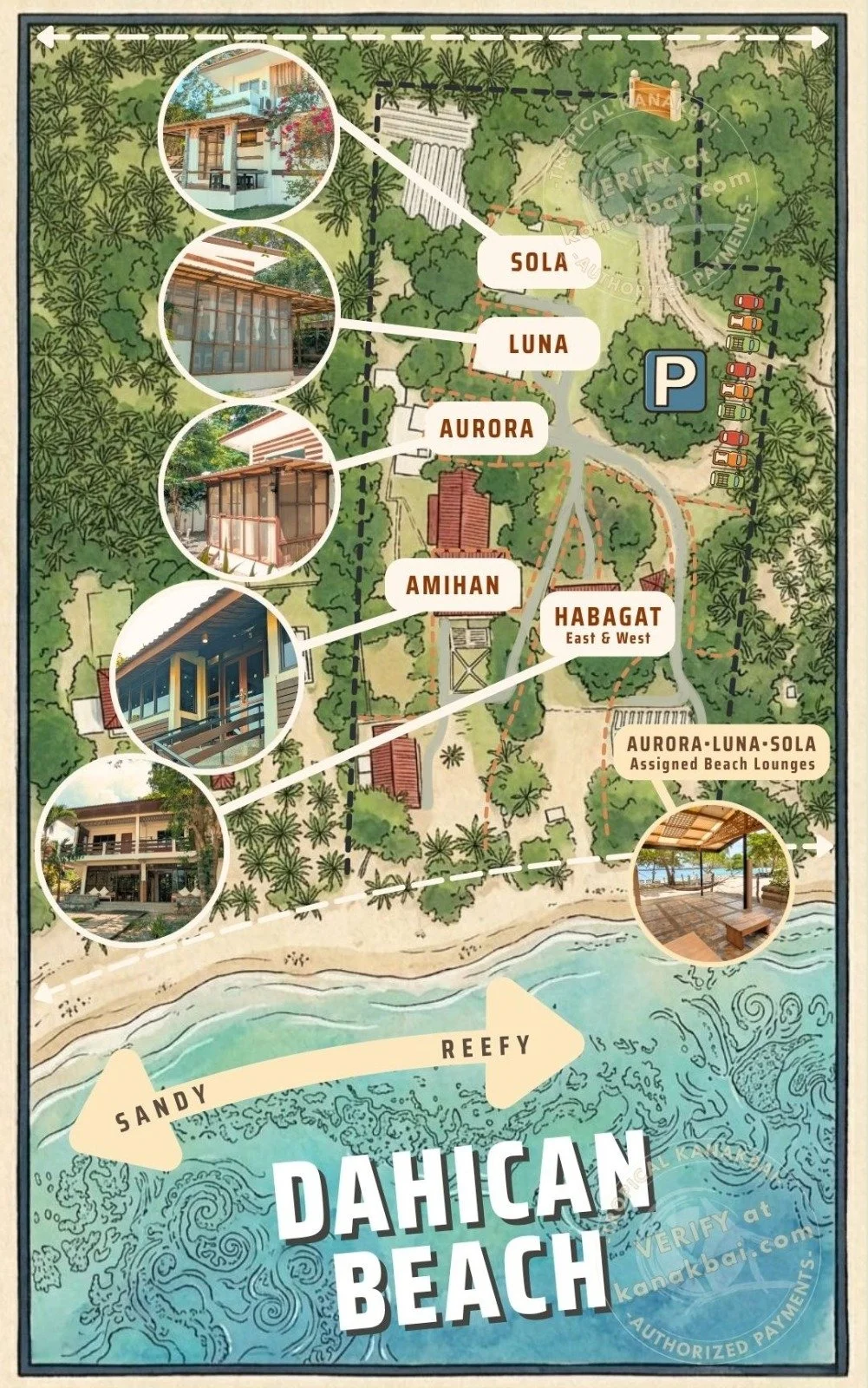 Mati City Dahican Beach Map of Tropical Kanakbai