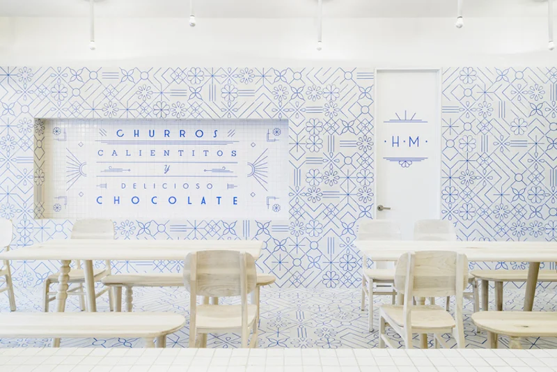 Heavenly White & Blue Churreria El Moro [Mexico City]