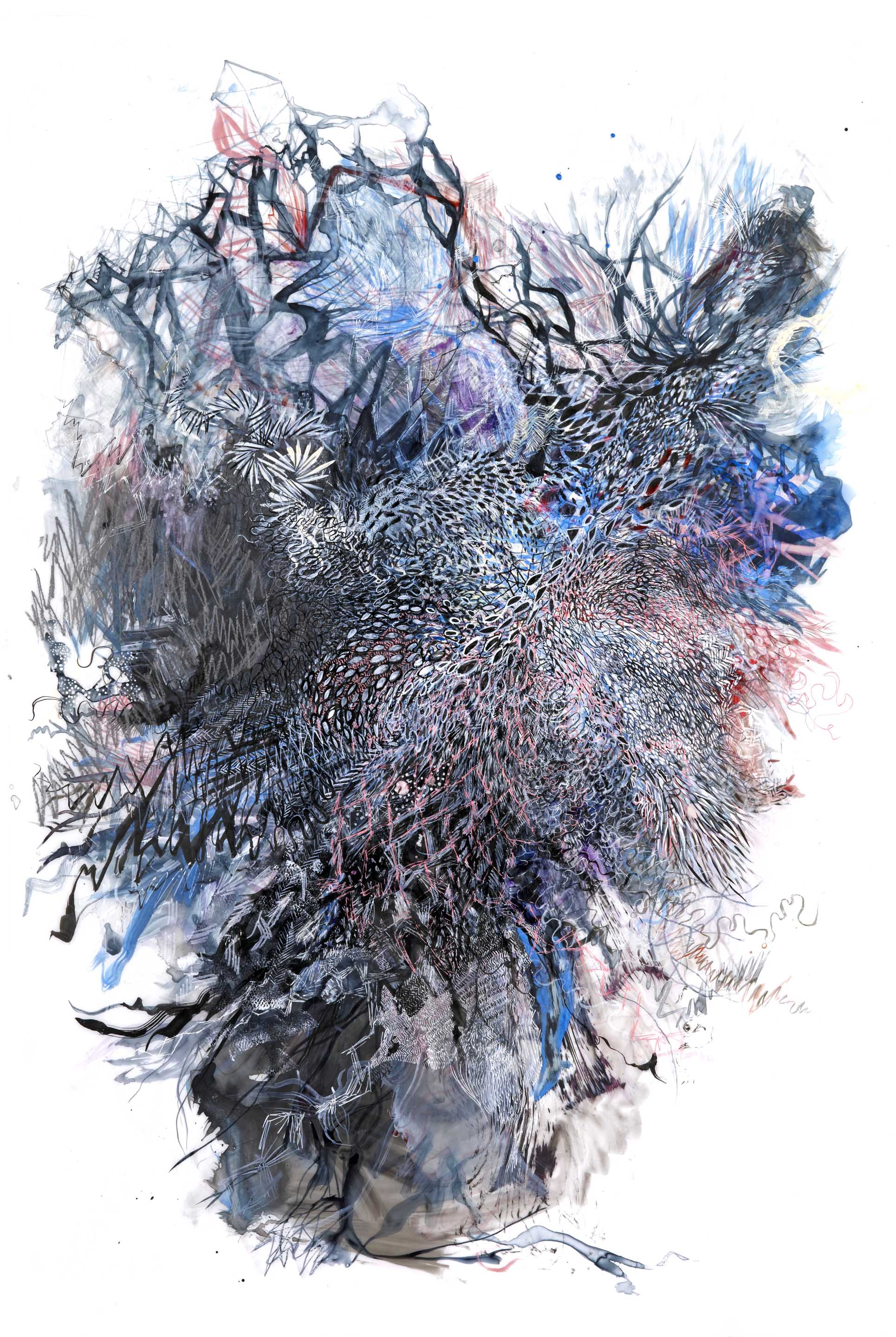  Paola Oxoa  Second Nature 12 , 2011, Ink, gouache, and graphite on mylar,  36 x 24 in. (91.44 x 60.96 cm) 